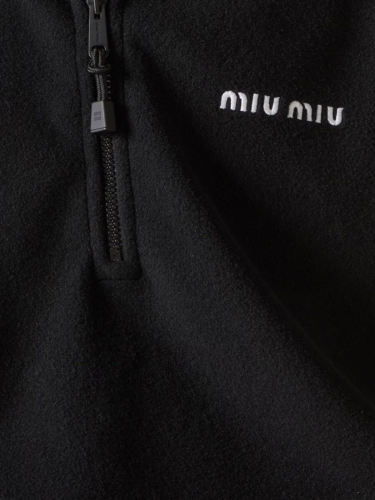 Miu Miu Fleece Sweatshirt With Lettering Logo Embroidery