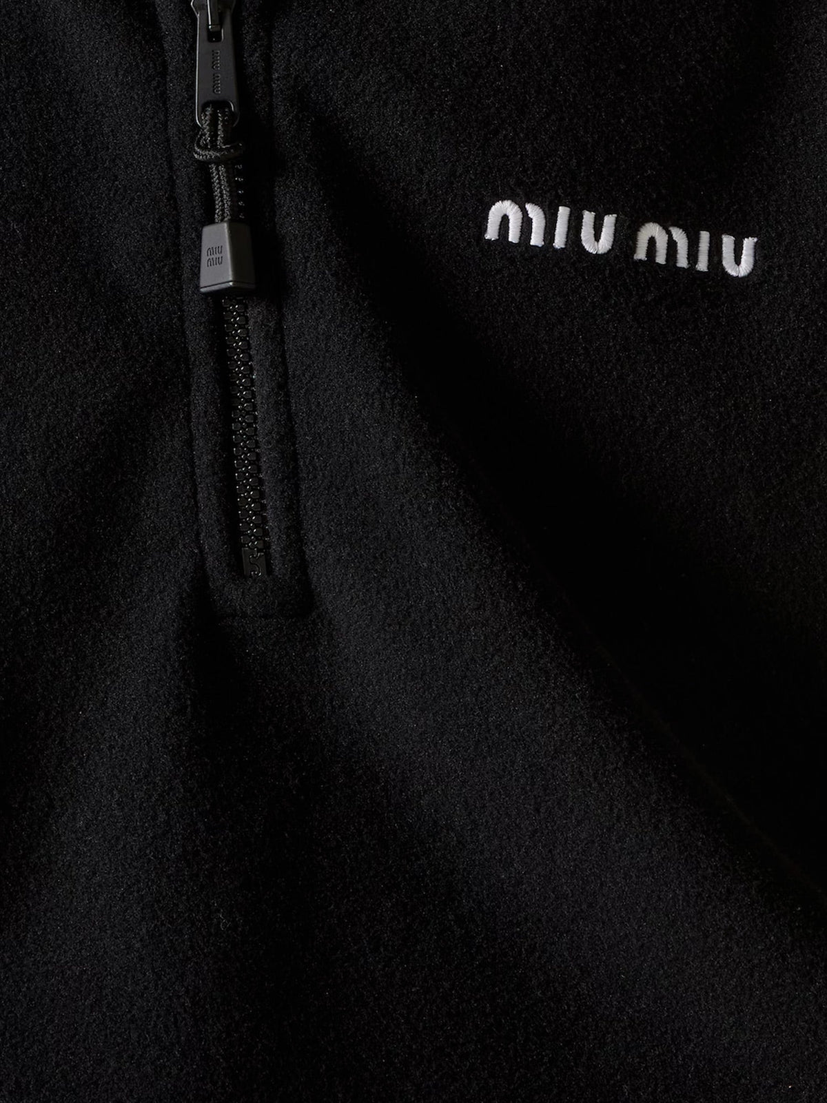 Miu Miu Fleece Sweatshirt With Lettering Logo Embroidery