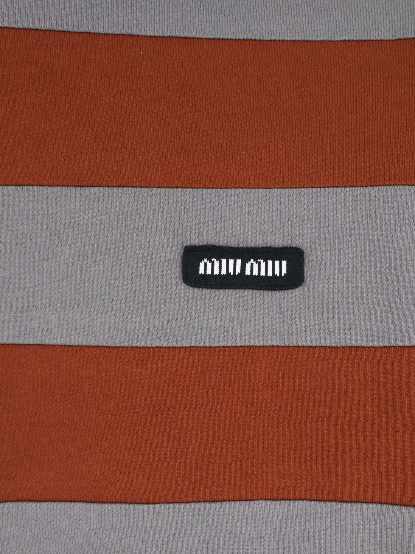 Miu Miu Cotton T-shirt With Striped Pattern