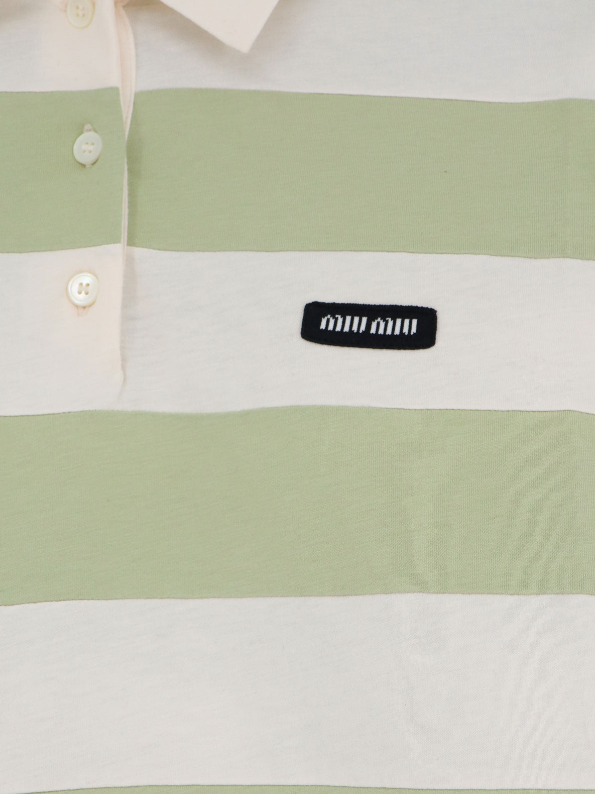 Miu Miu Cotton Polo Shirt With Striped Pattern