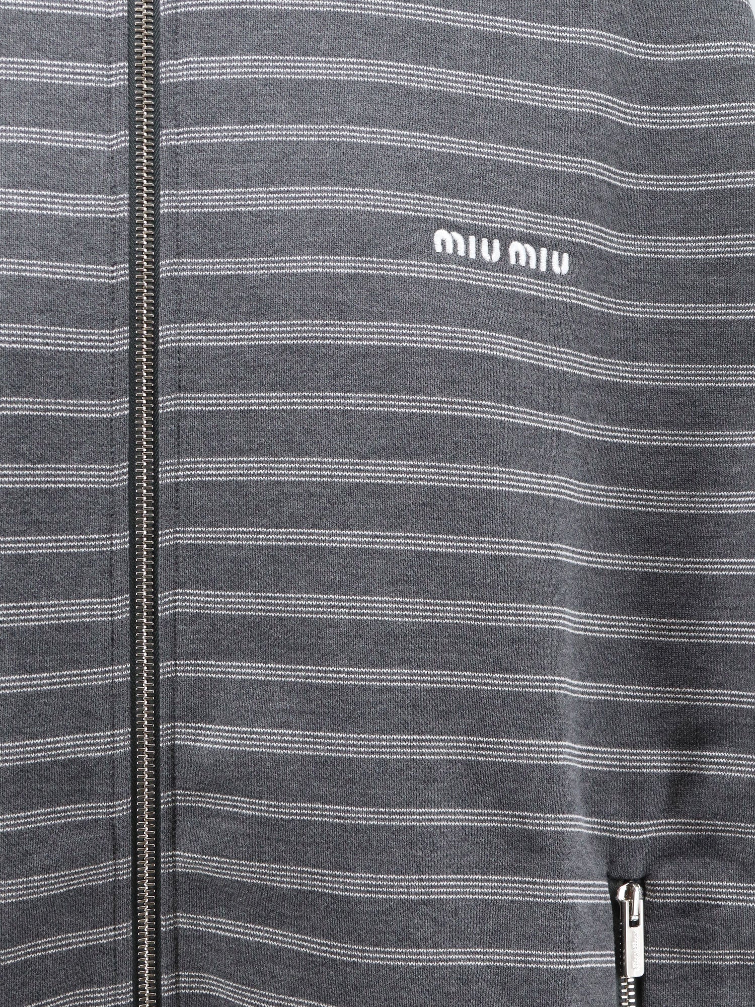 Miu Miu Striped Cotton Sweatshirt