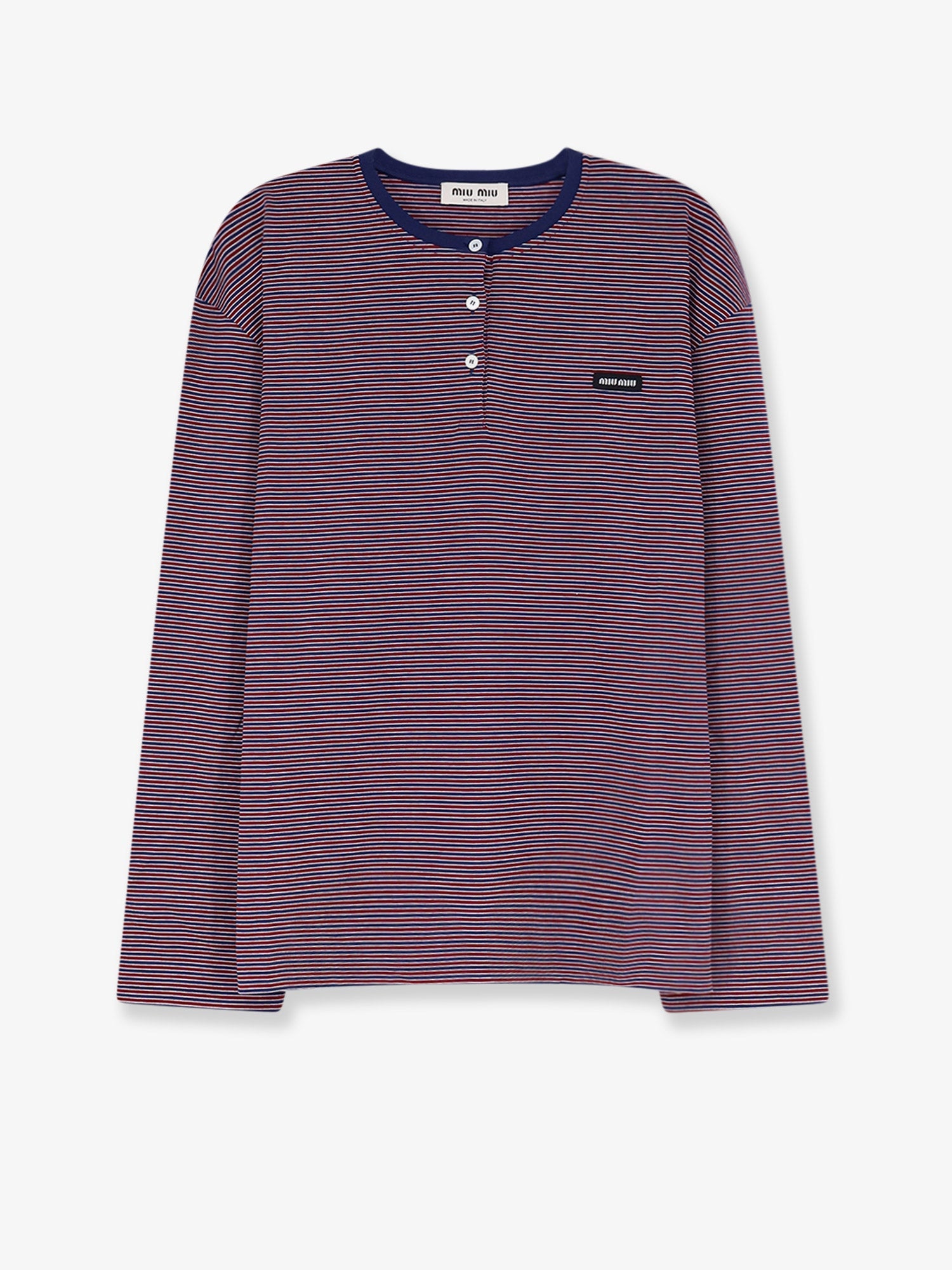 Miu Miu Cotton T-shirt With Striped Pattern