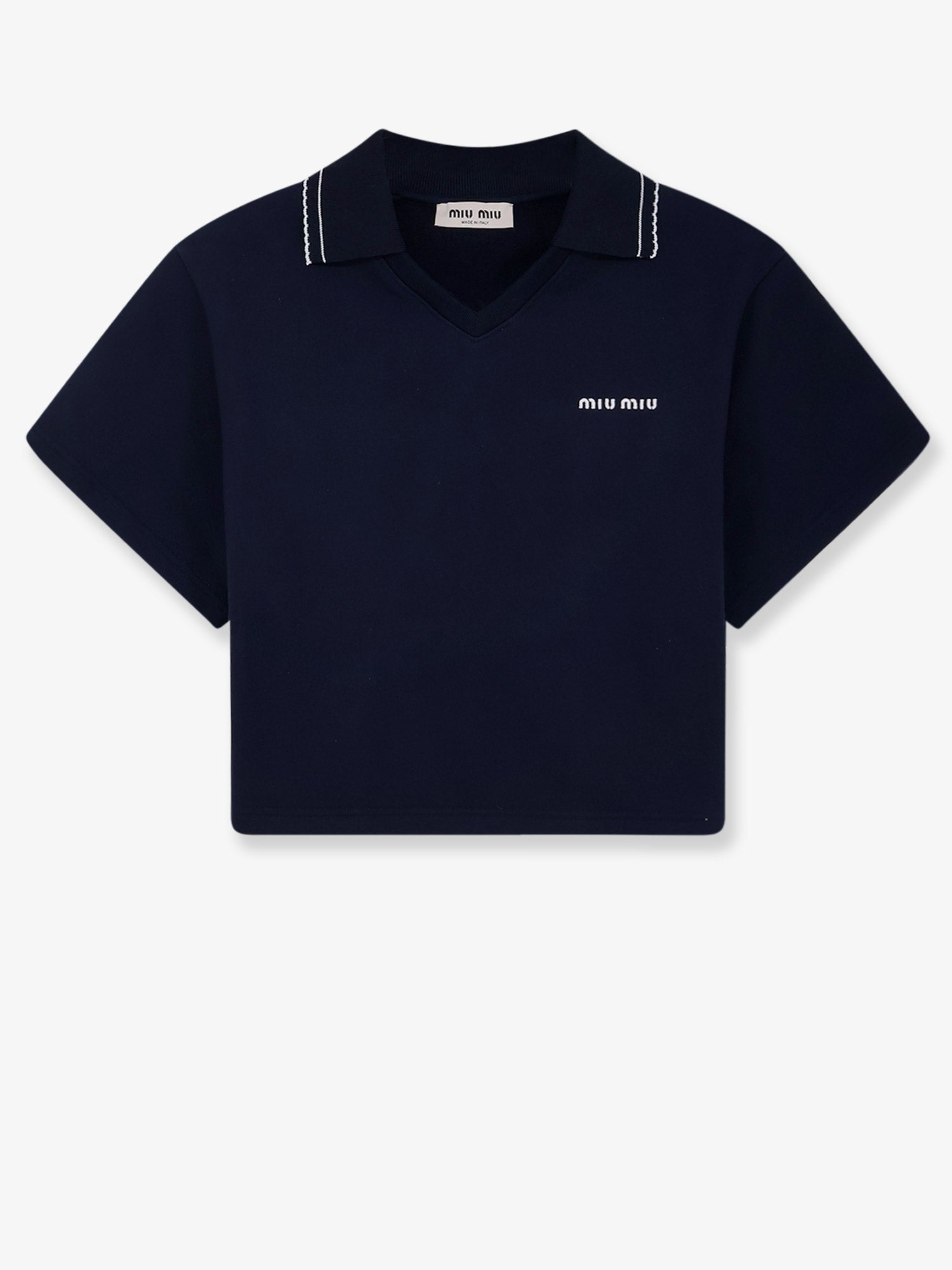 Miu Miu Cotton Sweatshirt With Logo Embroidery