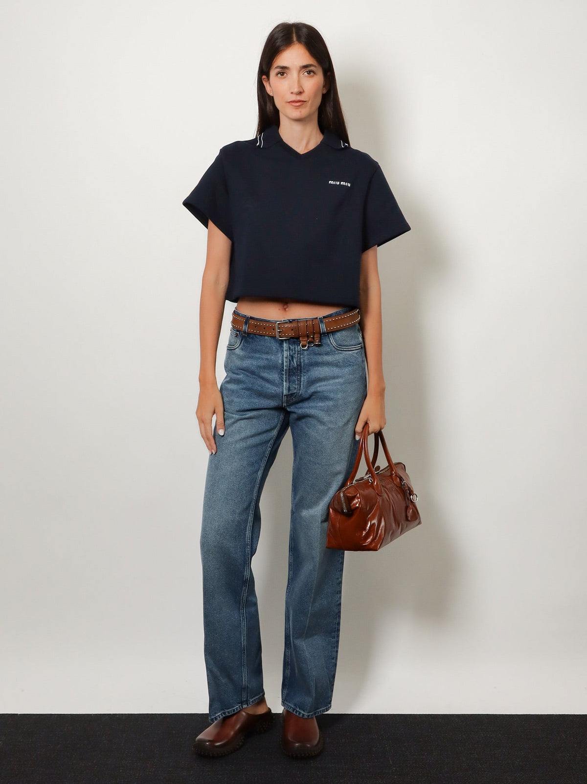 Miu Miu Cotton Sweatshirt With Logo Embroidery