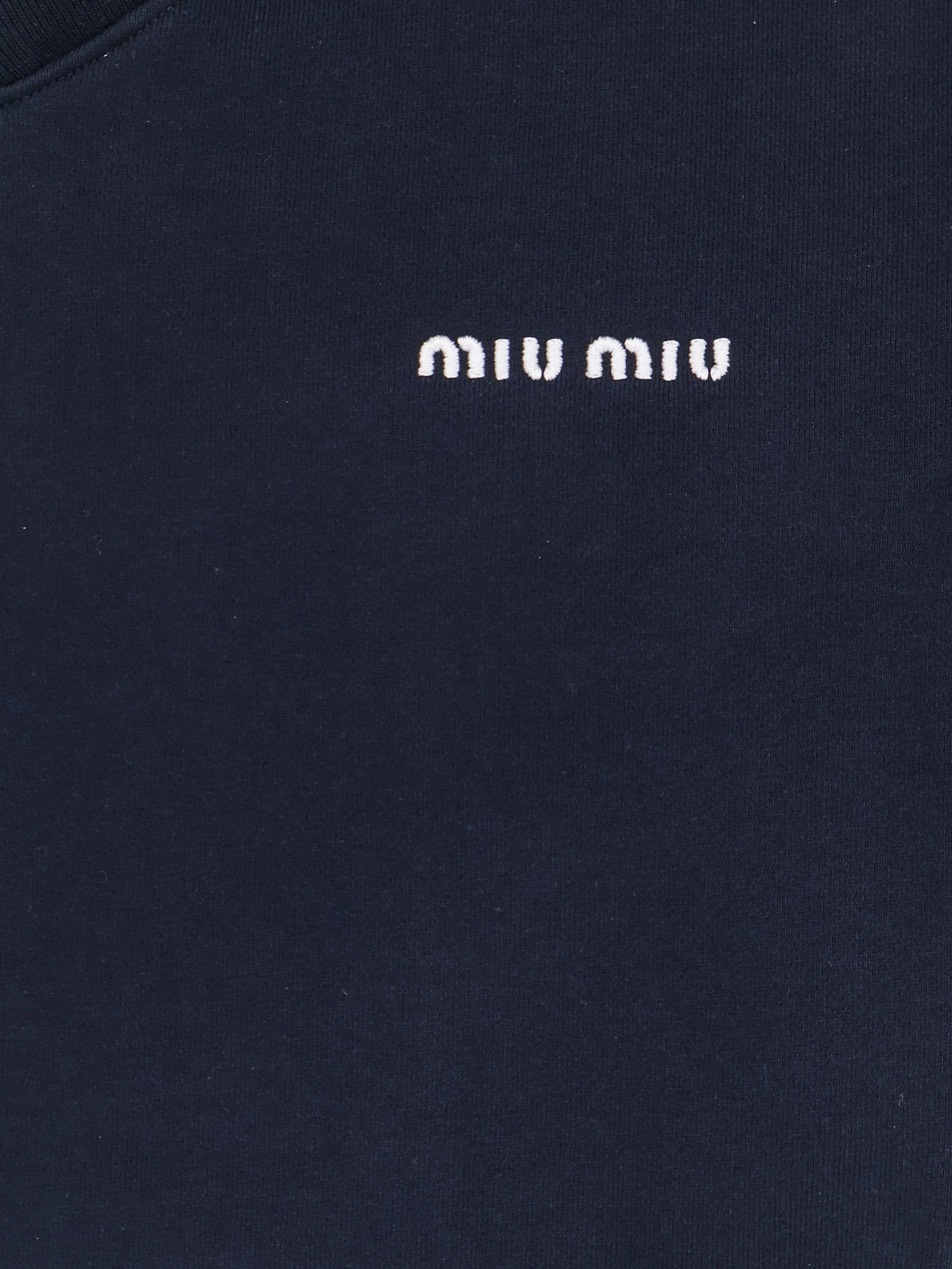 Miu Miu Cotton Sweatshirt With Logo Embroidery