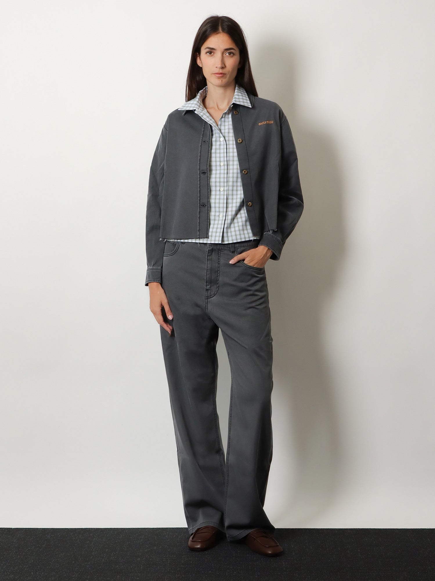 Miu Miu Madras Cotton Shirt