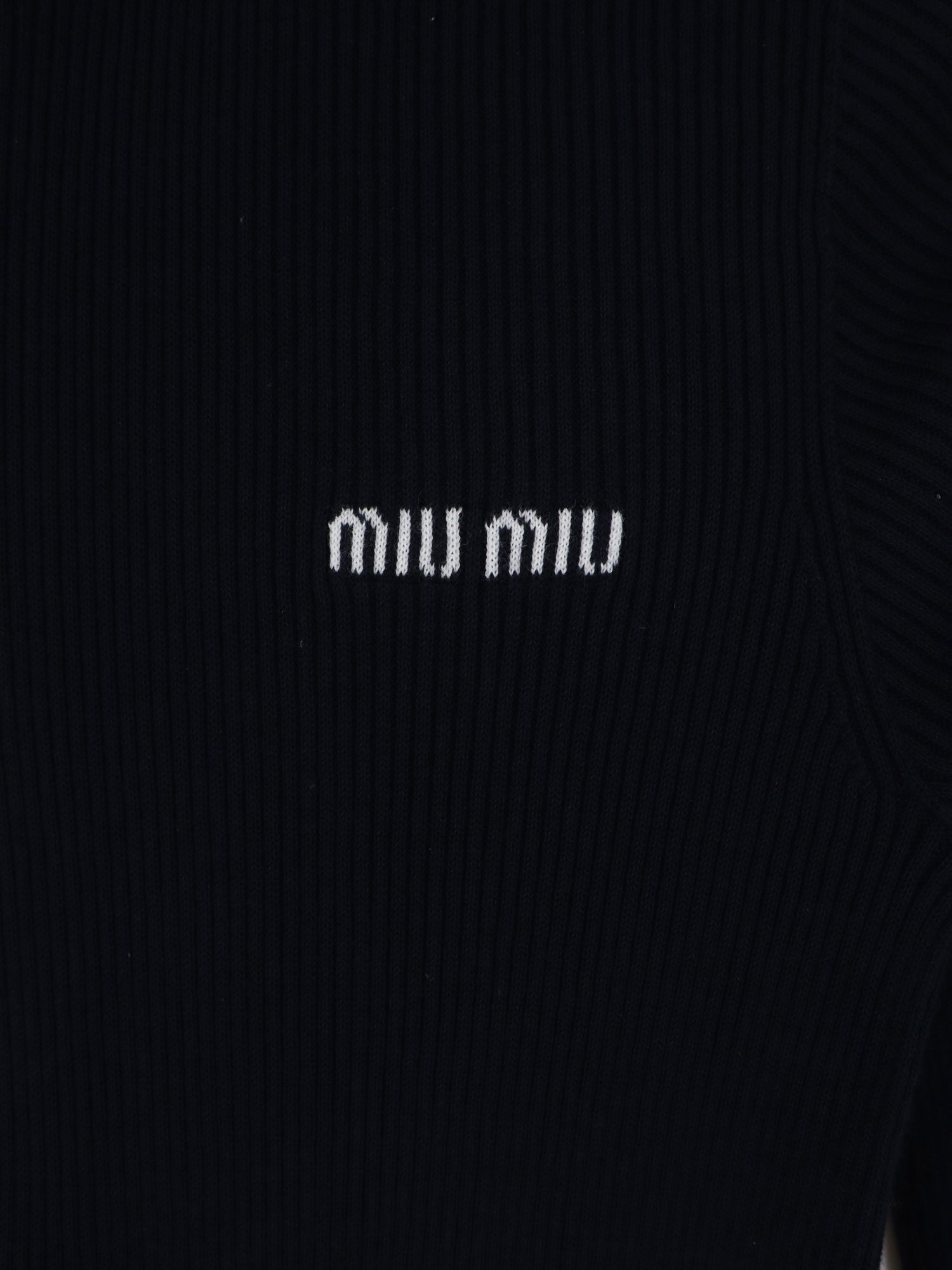 Miu Miu Cotton Cardigan With Front Logo Inlay