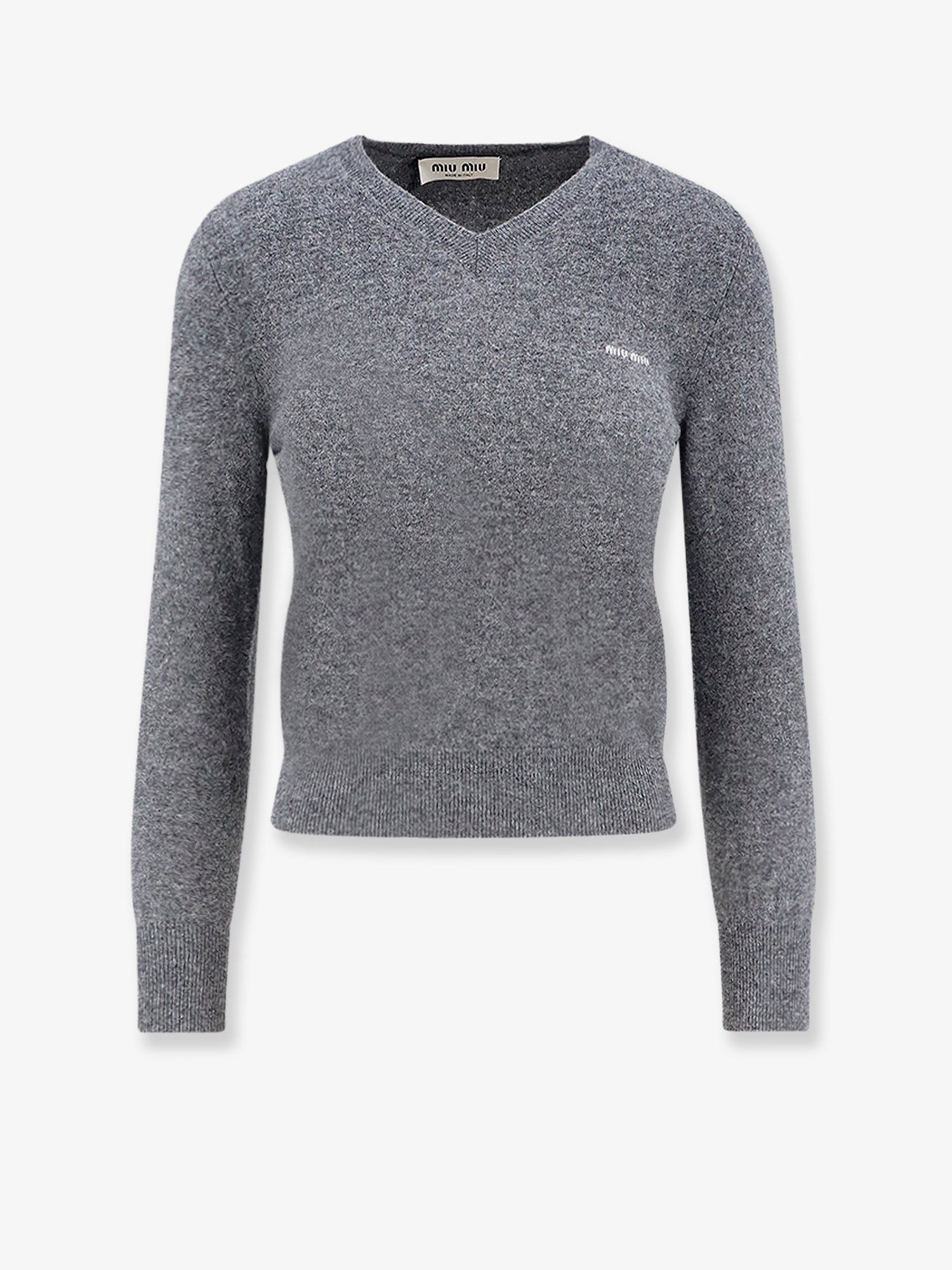 Miu Miu Wool Sweater With Logo Inlay