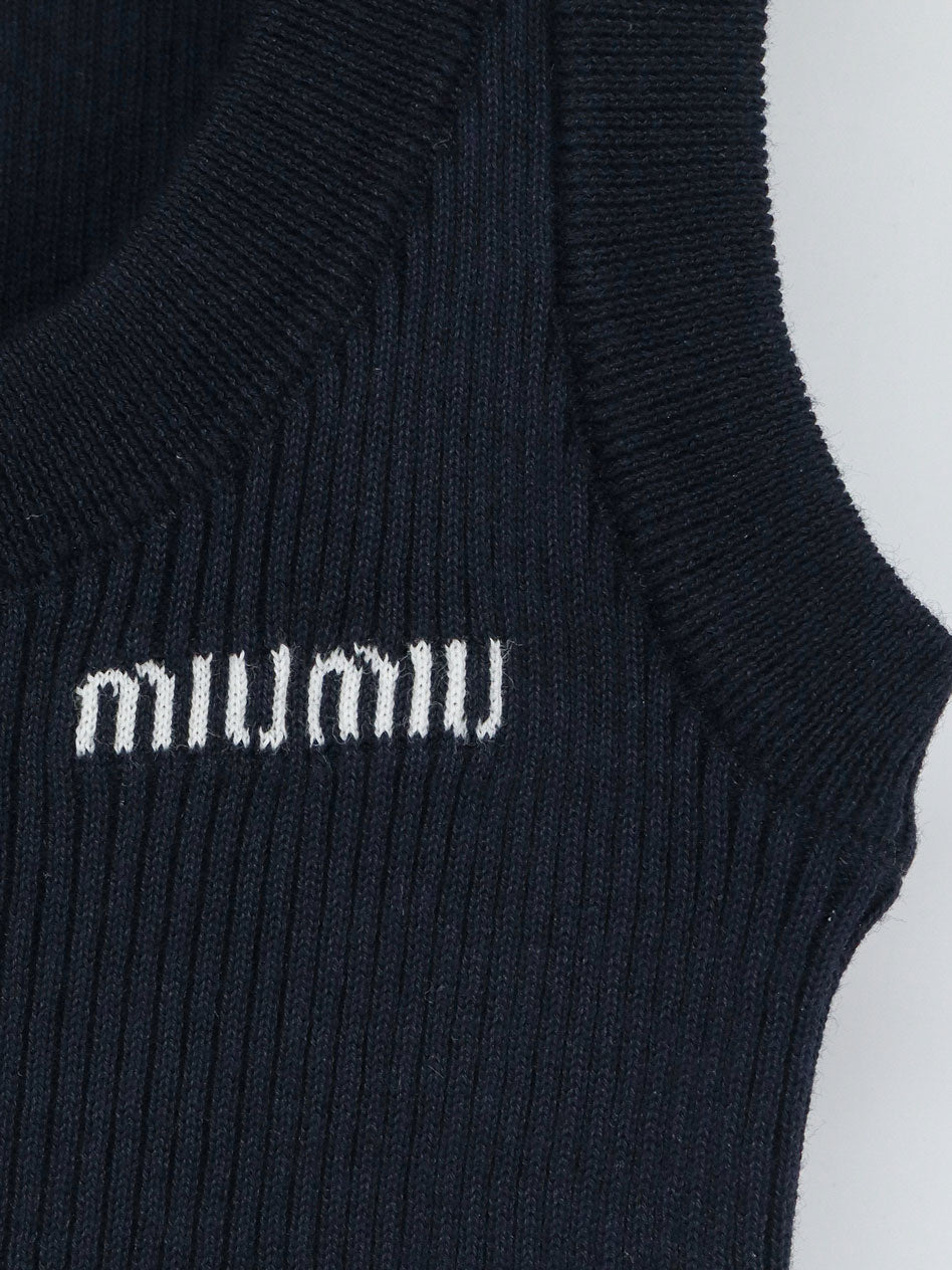 Miu Miu Ribbed Cotton Tank Top