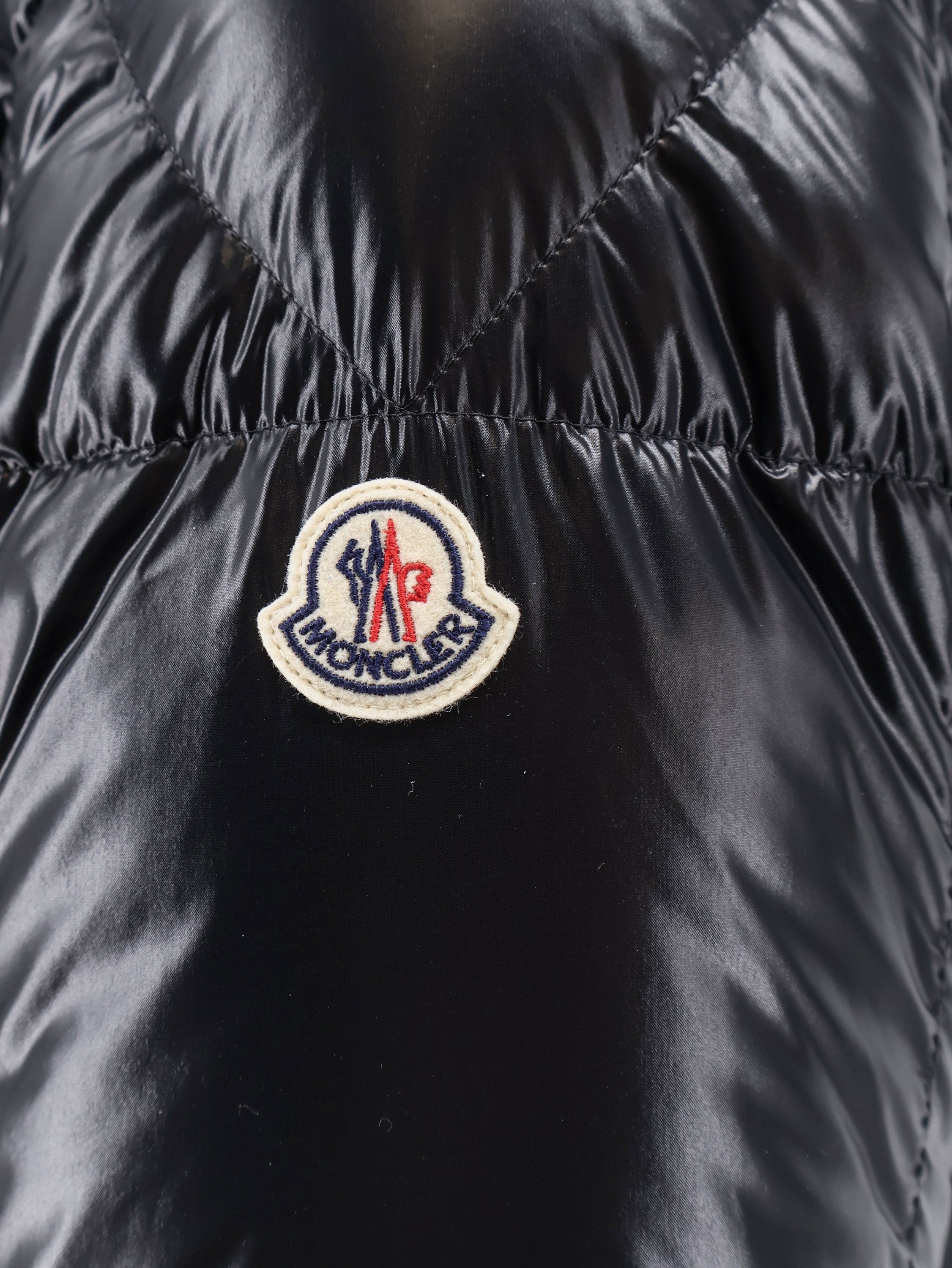 Moncler Parana Shiny Material Down Jacket With Contrasting Lining