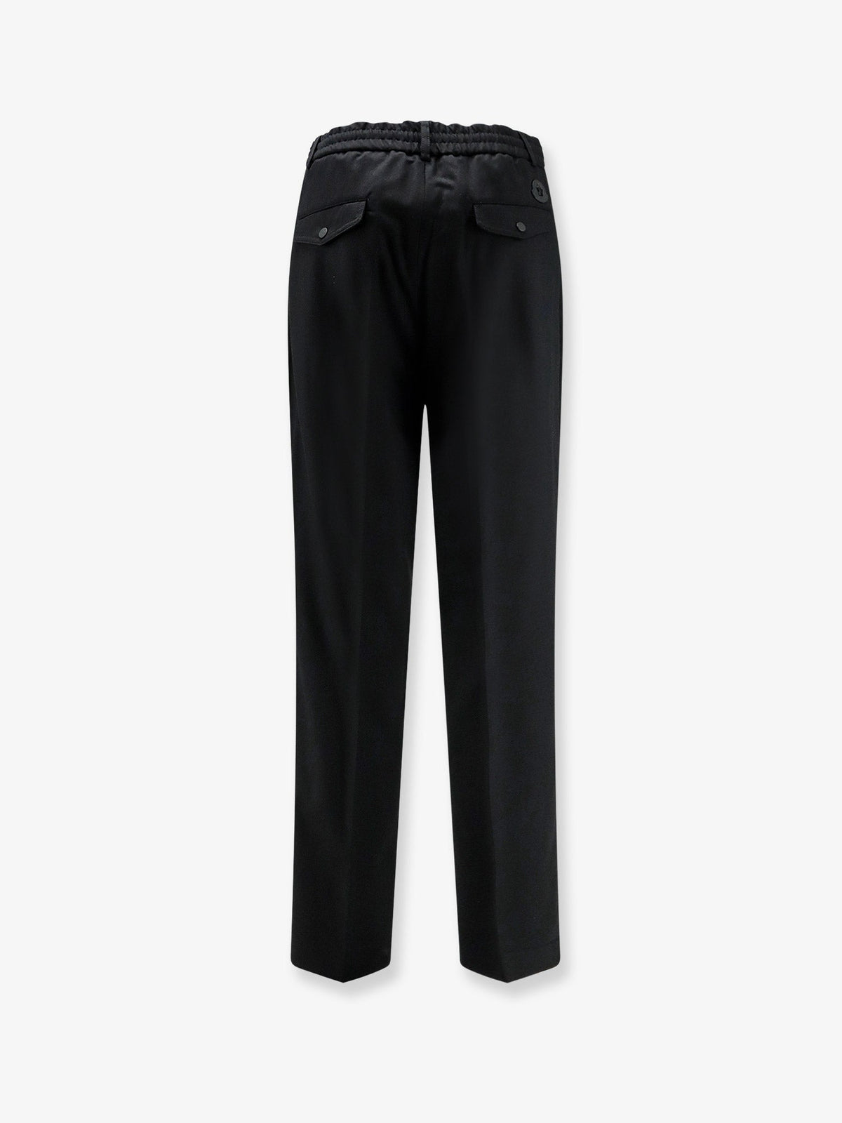 Moncler Virgin Wool Trousers With Elastic And Drawstring