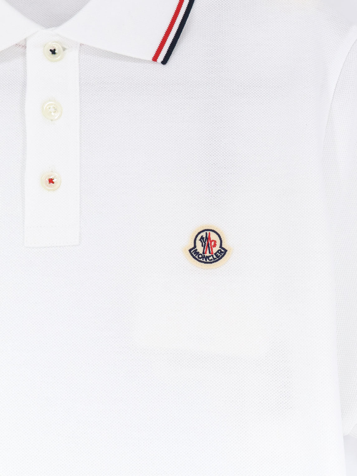 Moncler Cotton Polo Shirt With Logo Patch