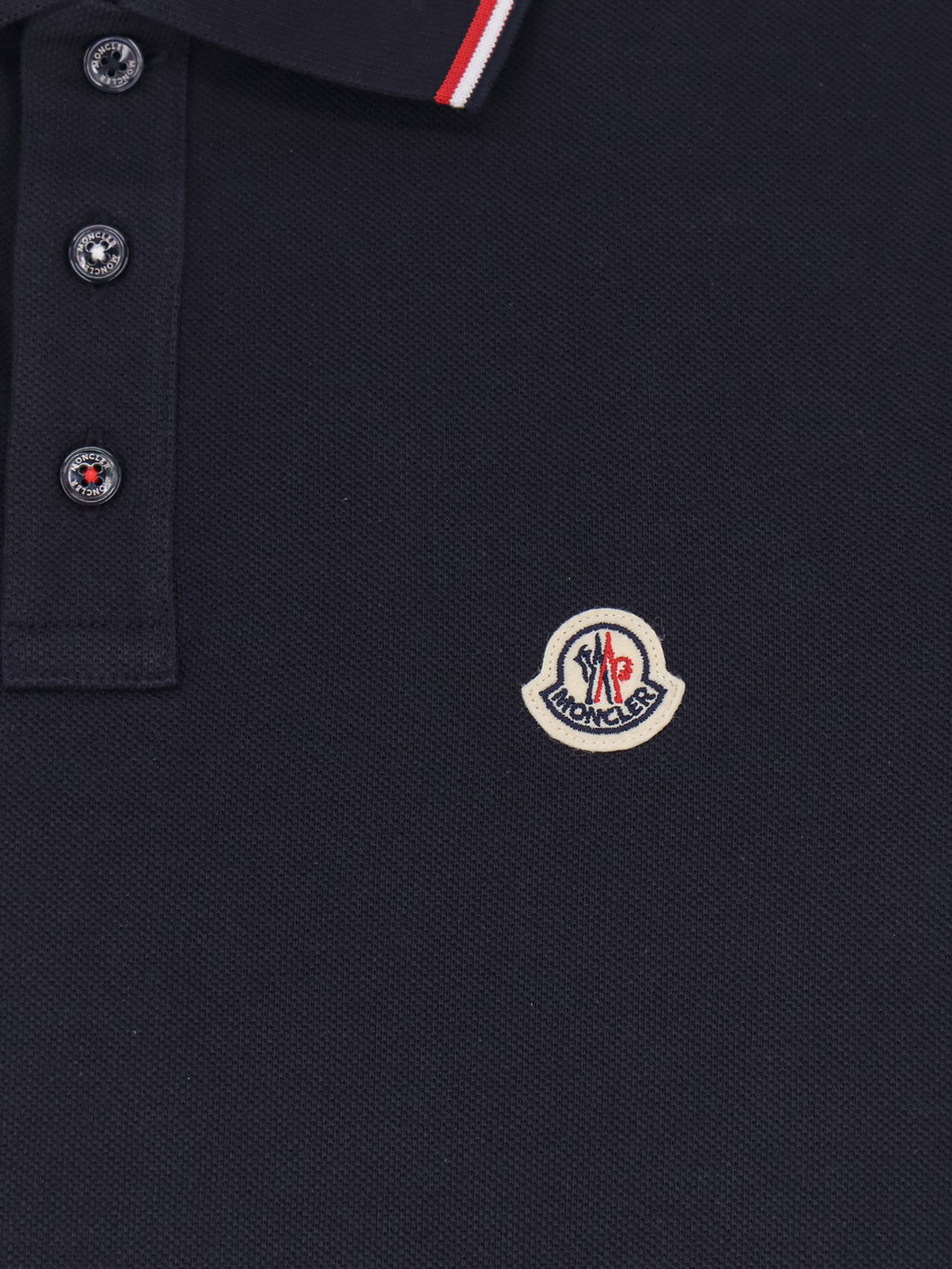 Moncler Cotton Polo Shirt With Logo Patch
