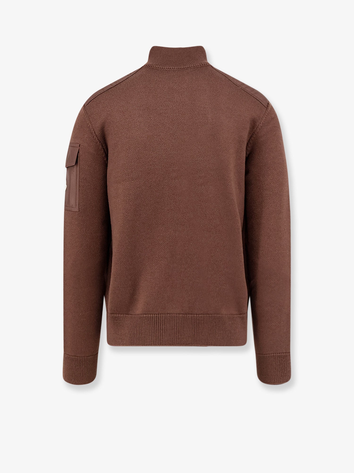 Moncler Virgin Wool Cardigan With Logo Patch