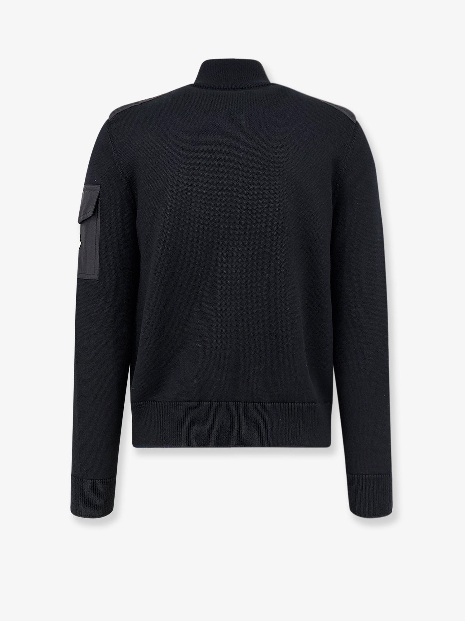 Moncler Virgin Wool Cardigan With Logo Patch