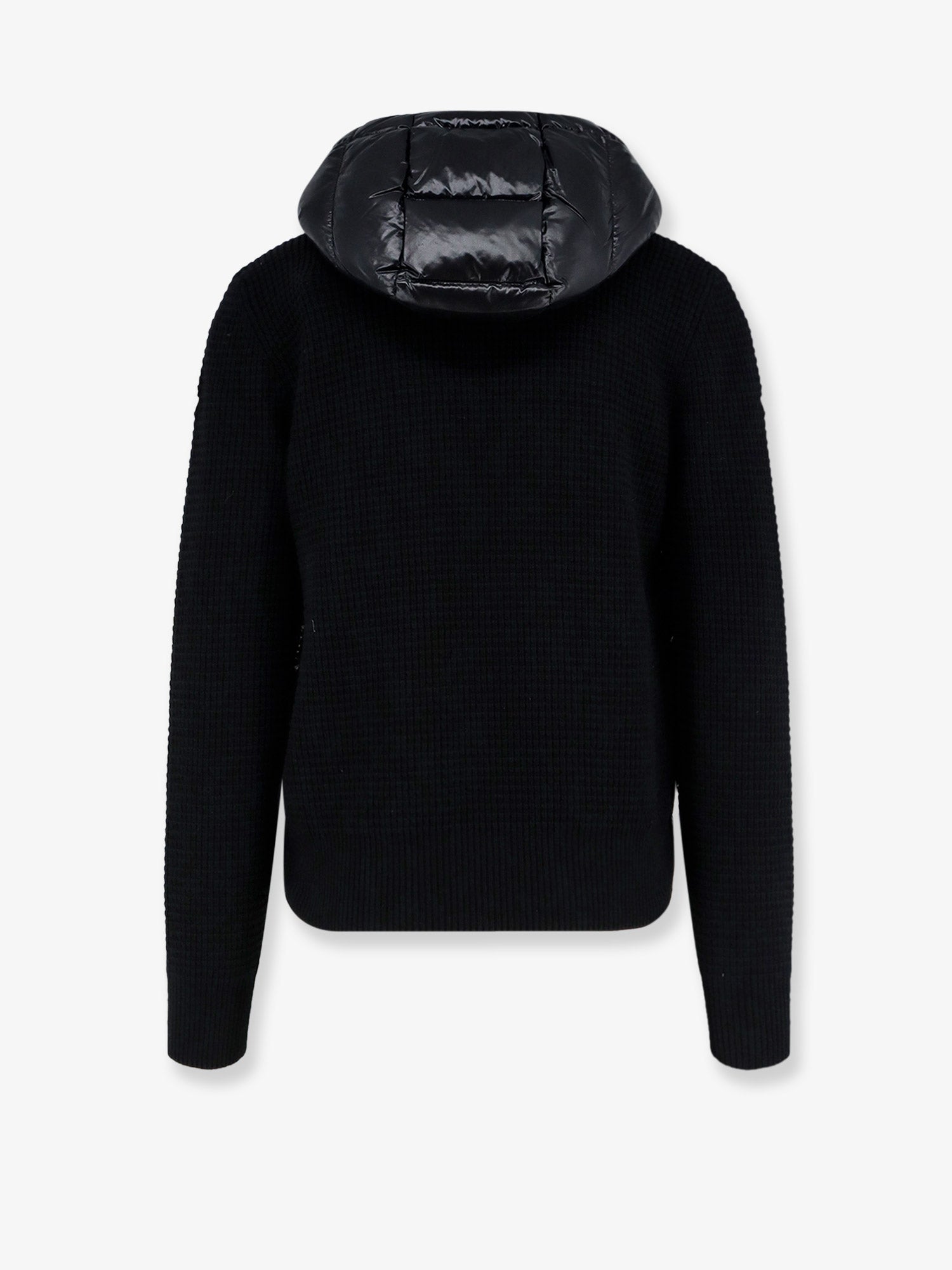 Moncler Nylon Jacket With Wool And Cashmere Blend Sleeves