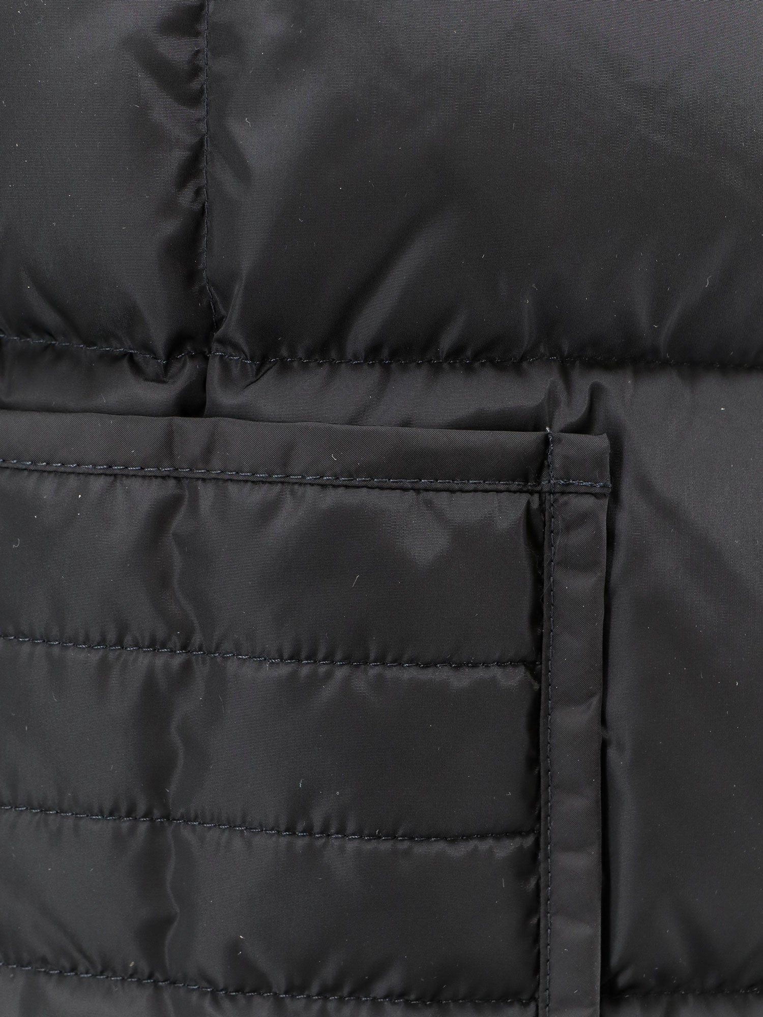 Moncler Nylon Down Jacket With Virgin Wool Inserts