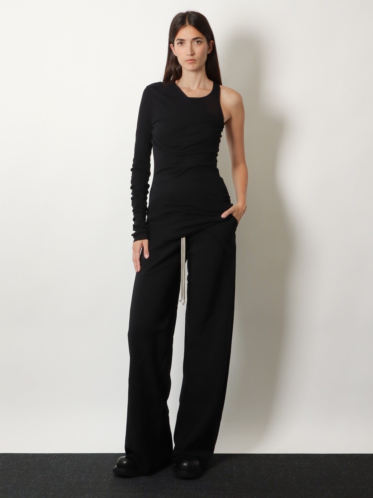 Rick Owens Bias Viscose And Silk Trousers