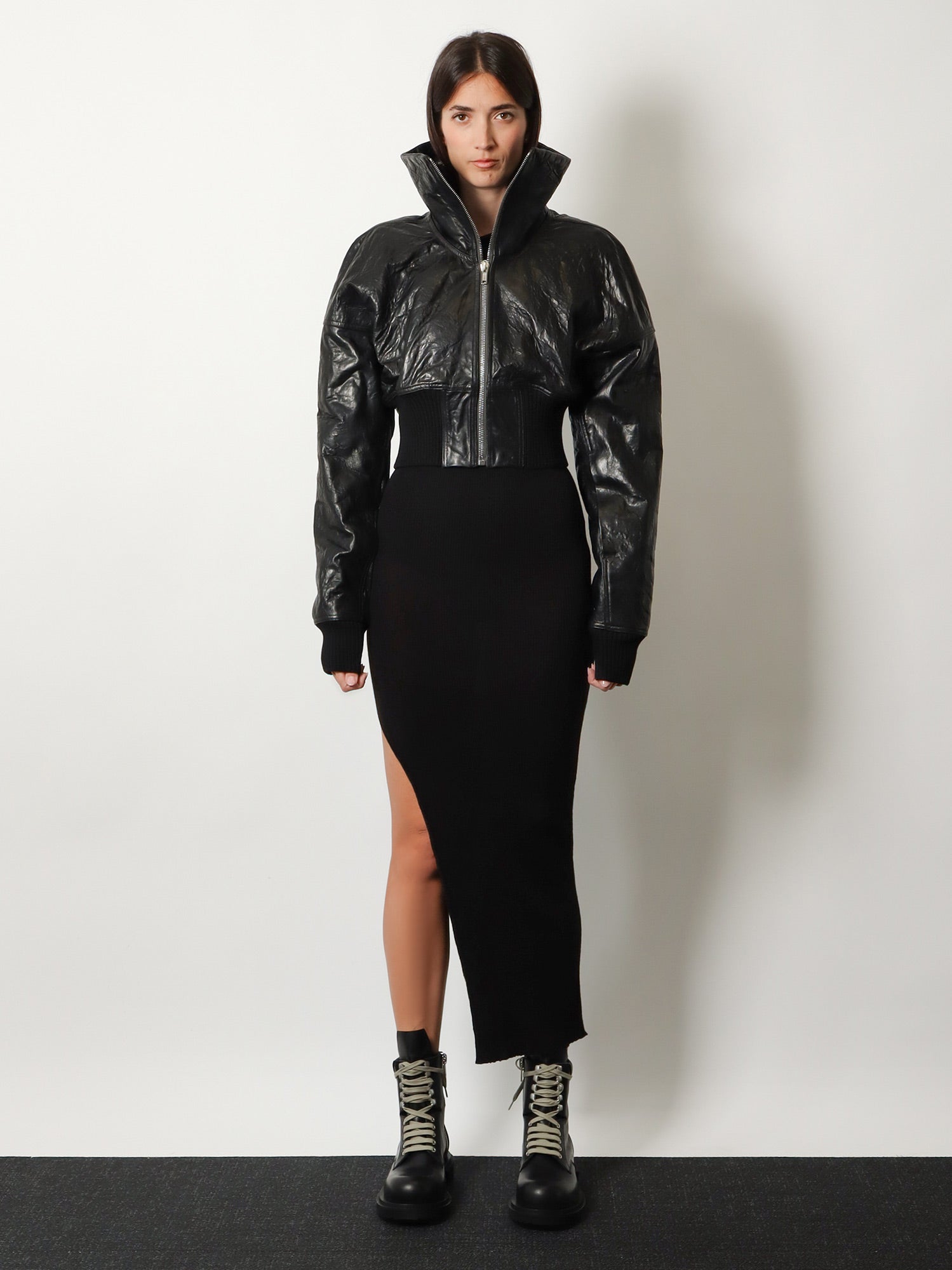 Rick Owens Dracuflight Cropped Leather Jacket