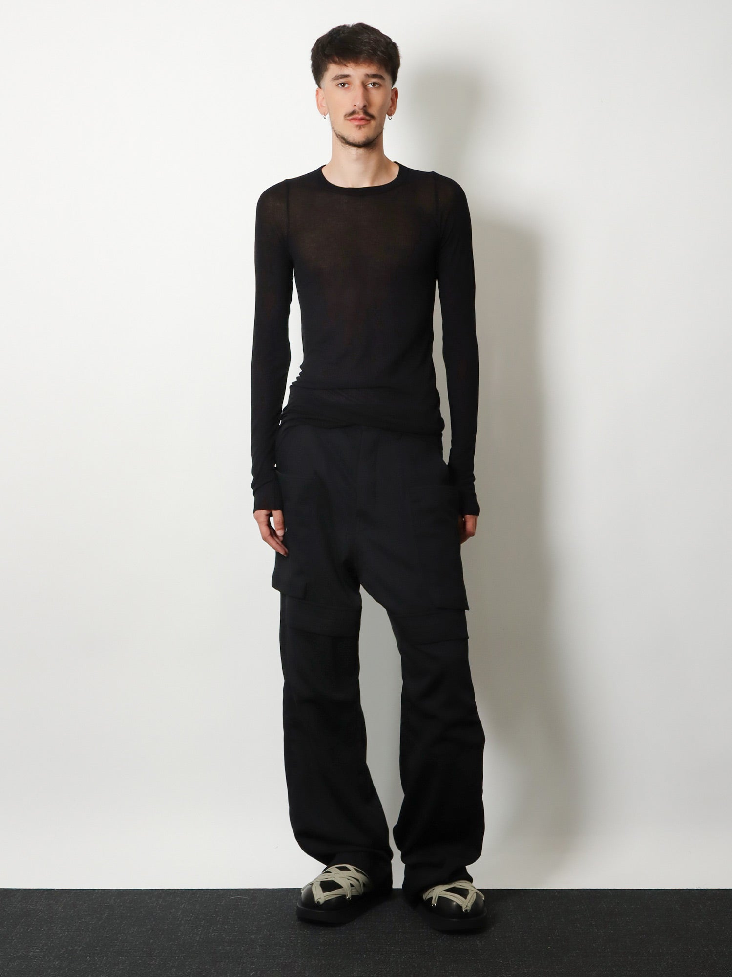 Rick Owens Viscose And Silk Blend T-shirt