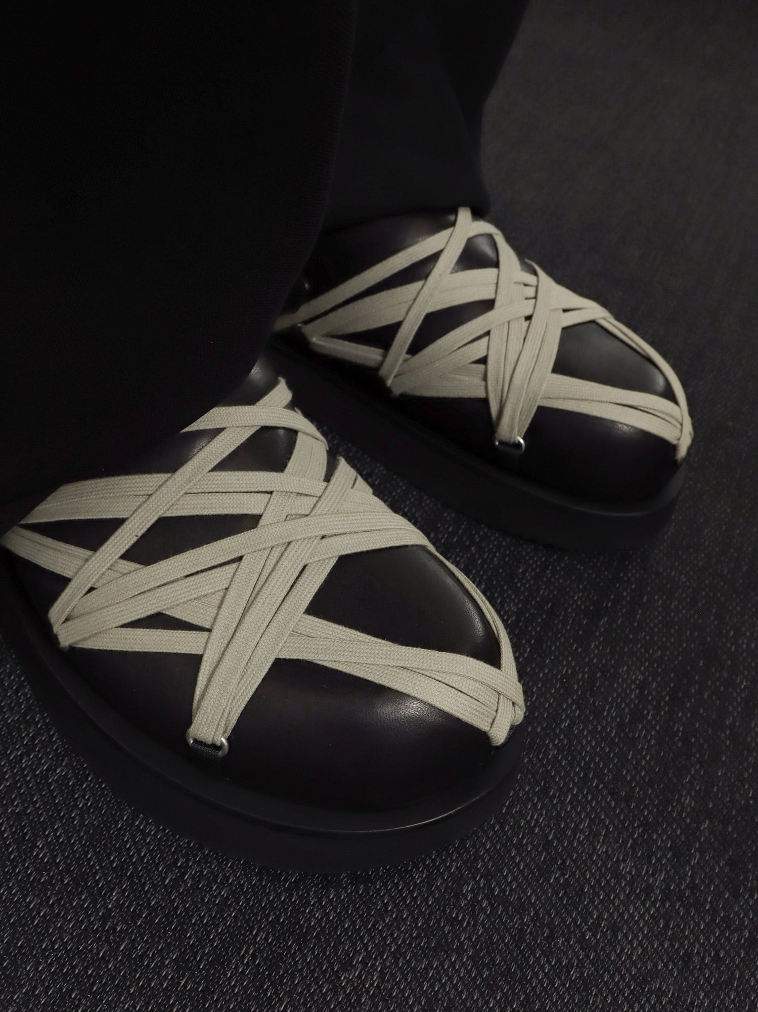 Rick Owens Megalace Leather Sandals