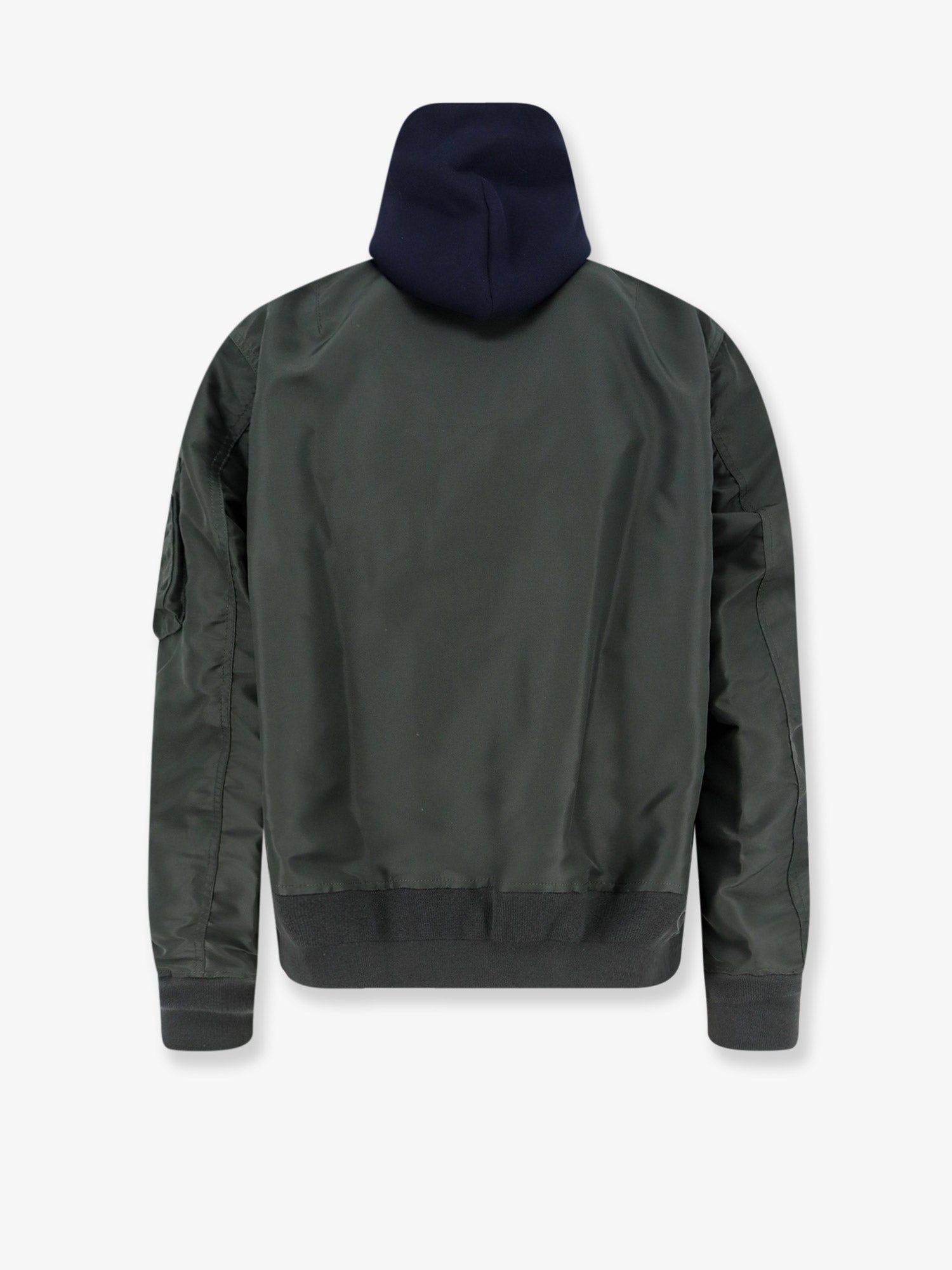 Sacai Cotton Blend Sweatshirt With Nylon Sleeves