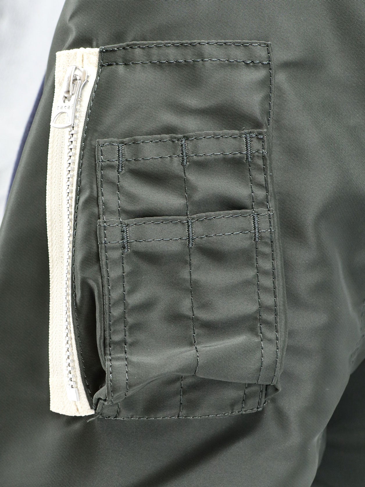 Sacai Cotton Blend Sweatshirt With Nylon Sleeves