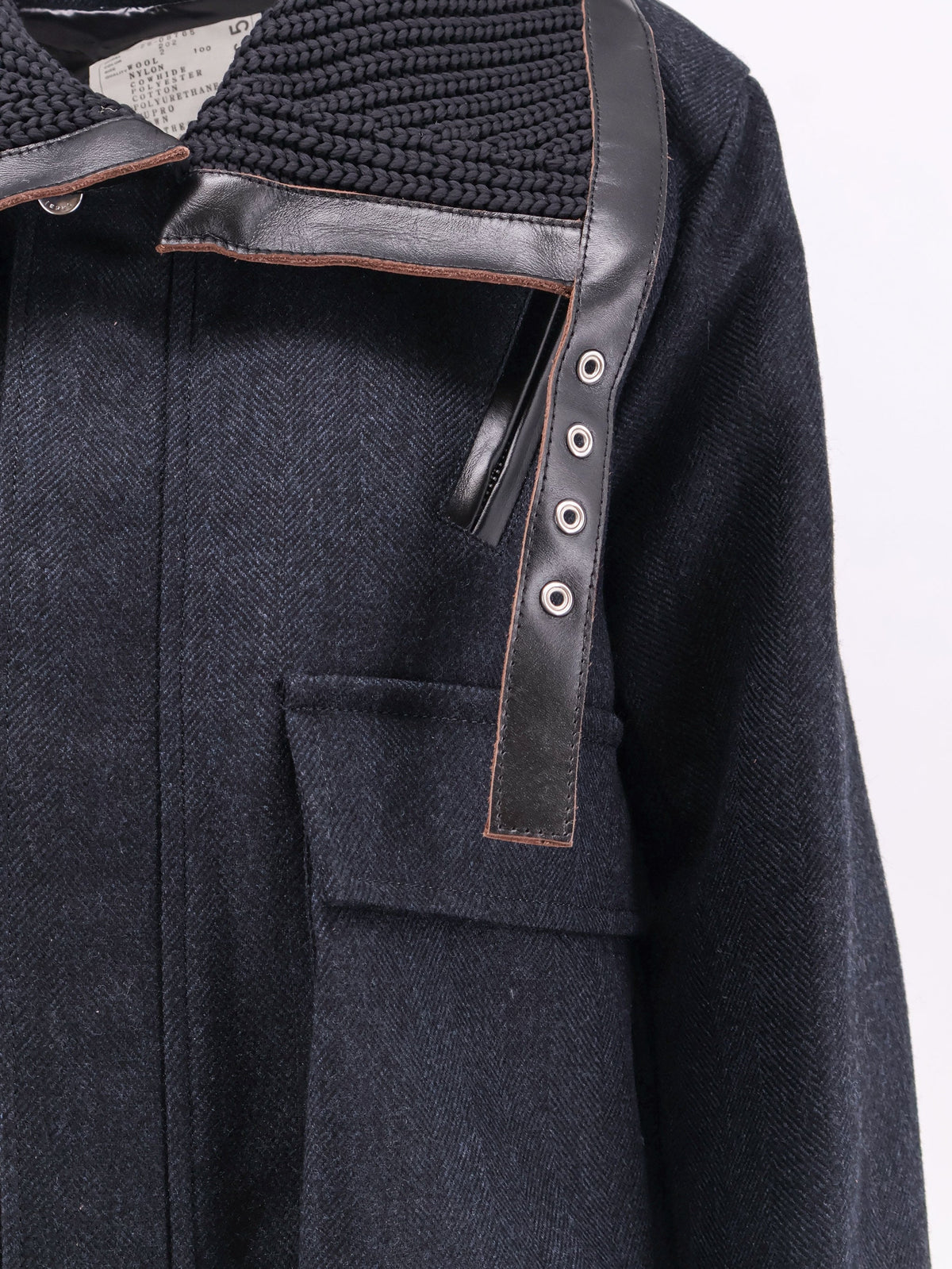 Sacai Herringbone Wool Padded Bomber