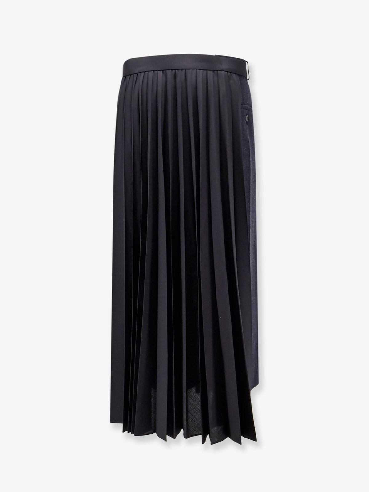 Sacai Wool Skirt With Pleated Insert