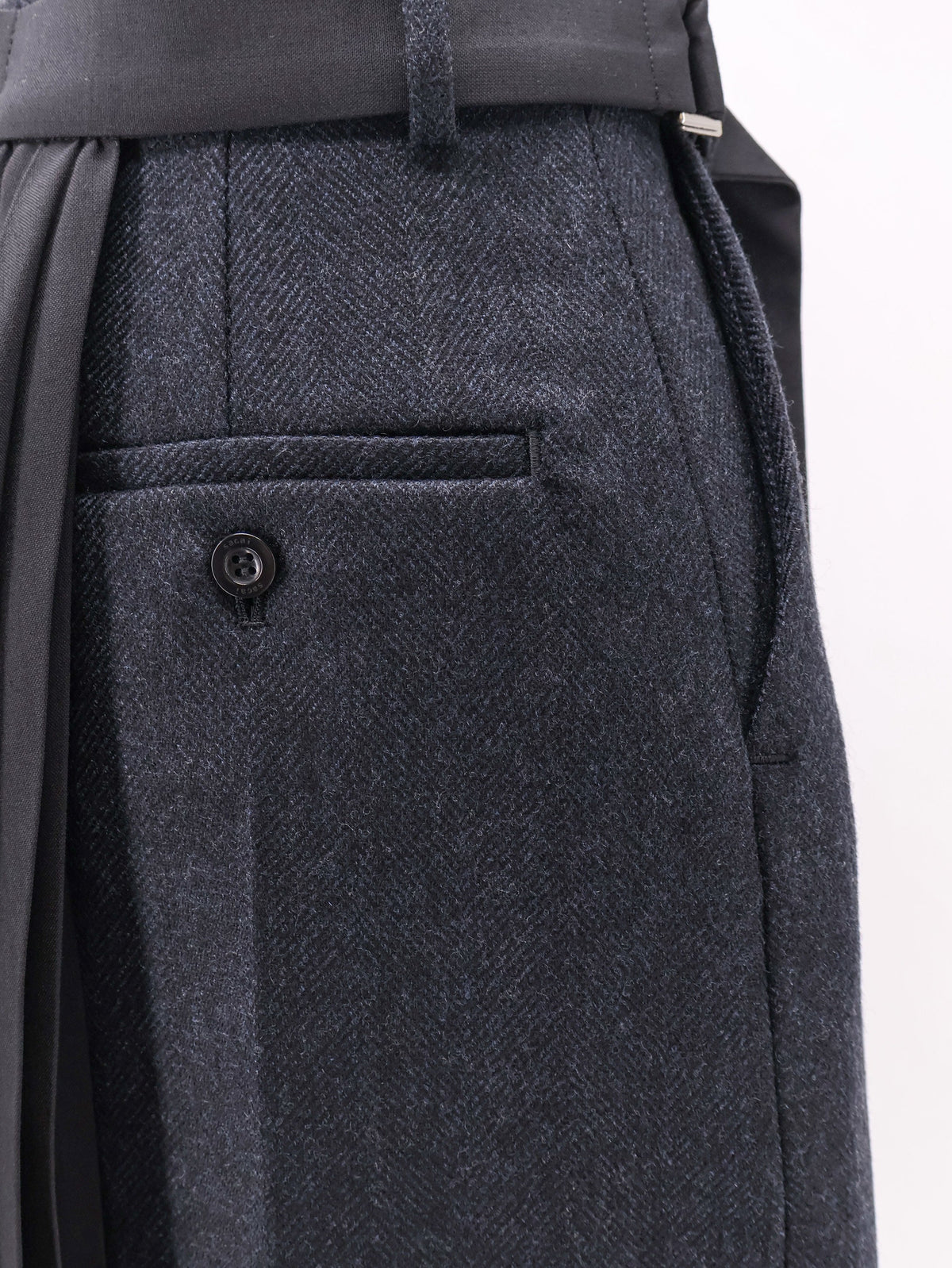 Sacai Wool Skirt With Pleated Insert