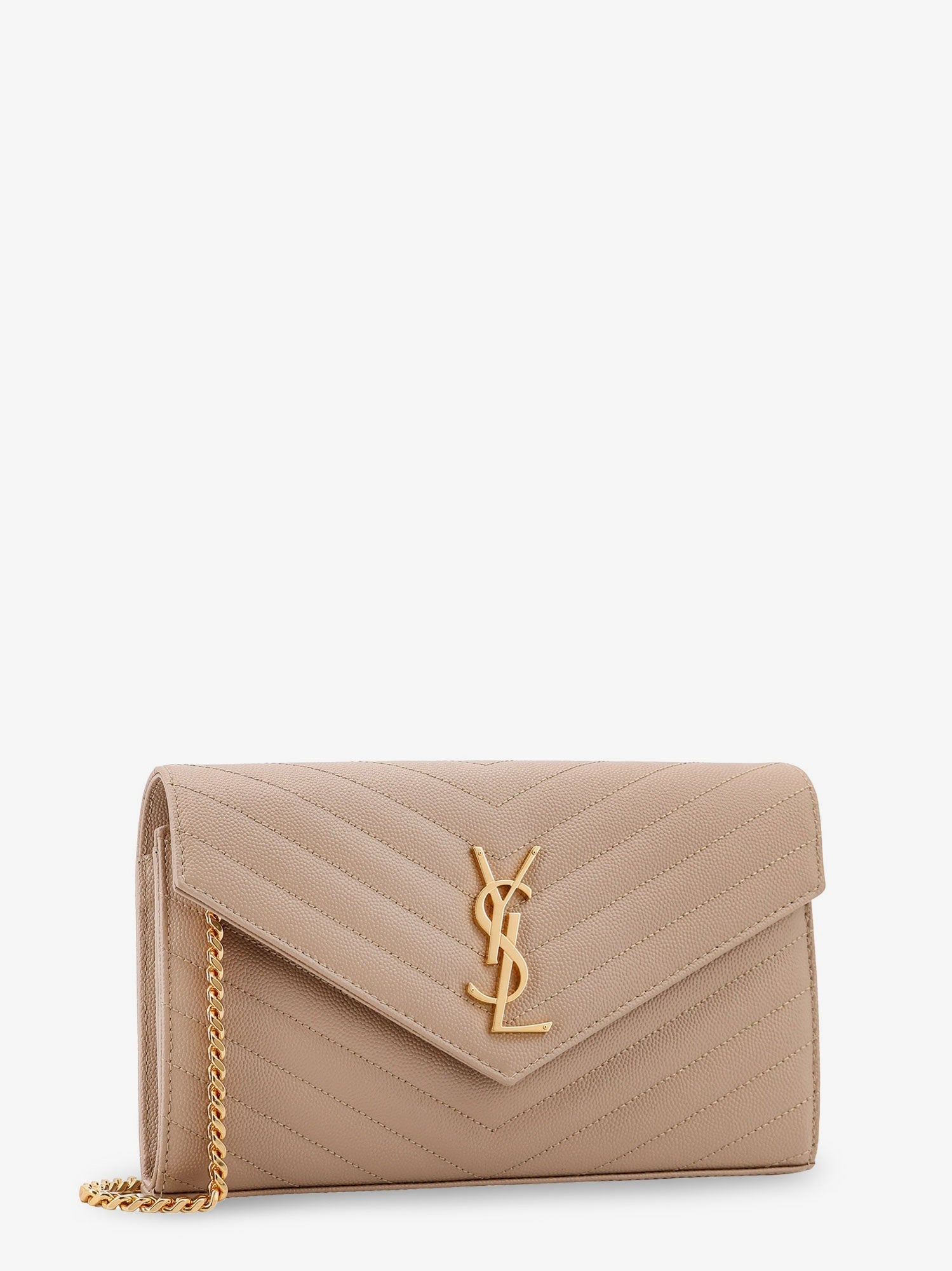 Saint Laurent Leather Crossbody Bag With Metal Cassandre Logo