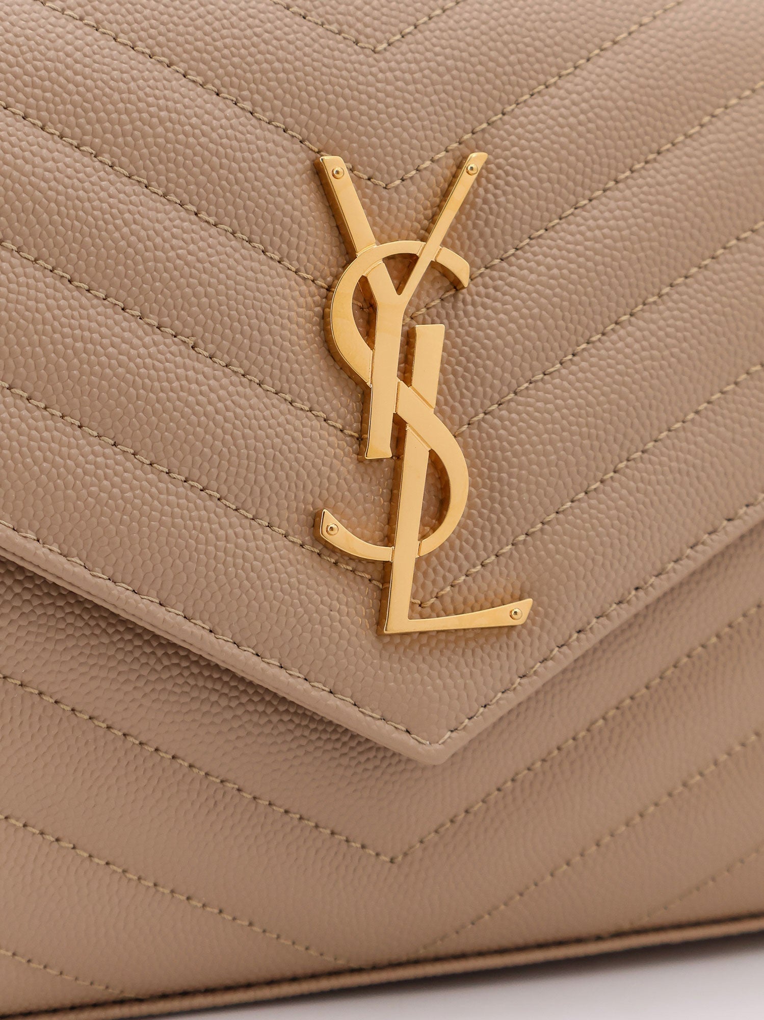 Saint Laurent Leather Crossbody Bag With Metal Cassandre Logo