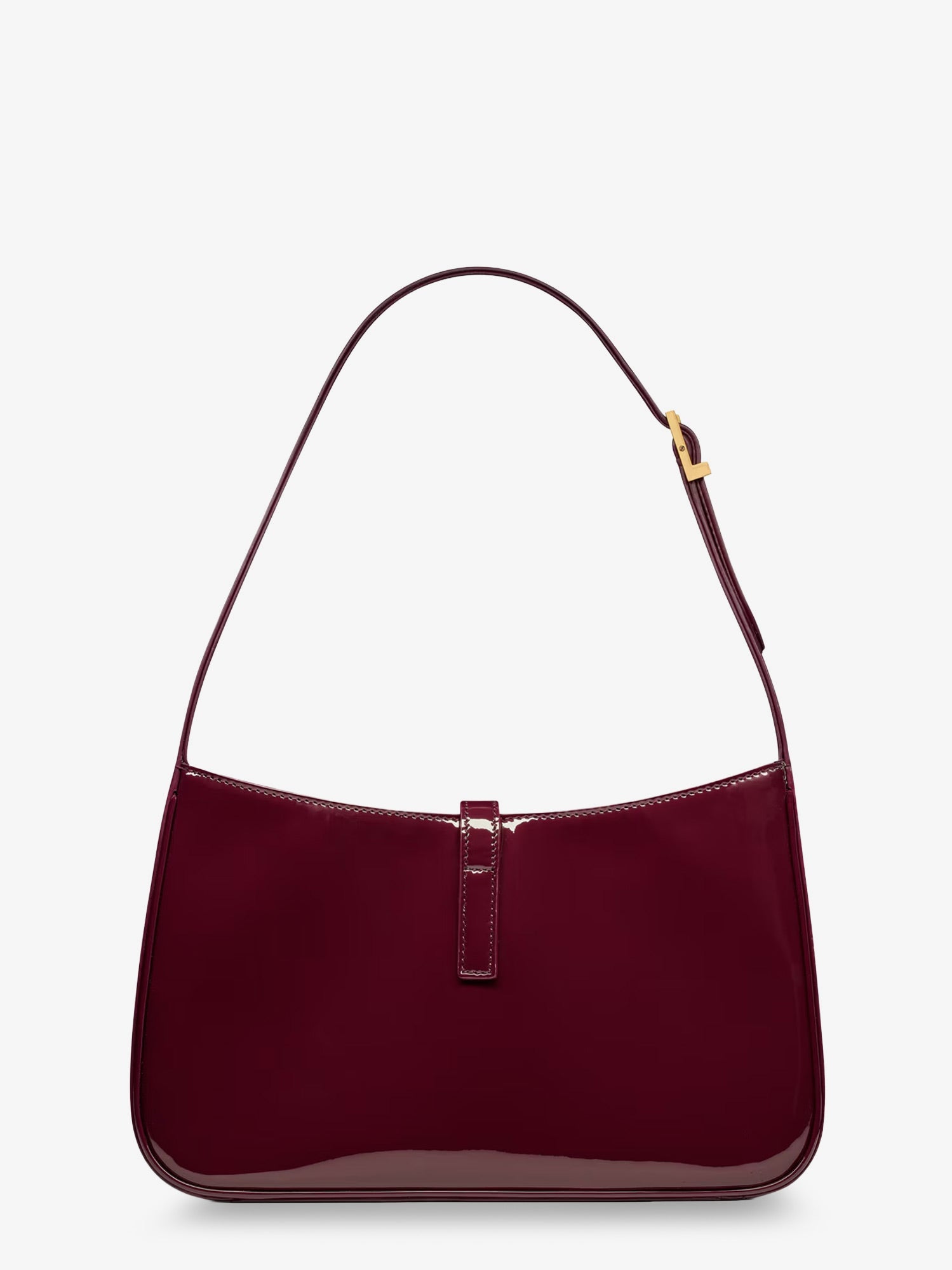 Saint Laurent Le 5 À 7 Bordeaux Patent Leather Shoulder Bag