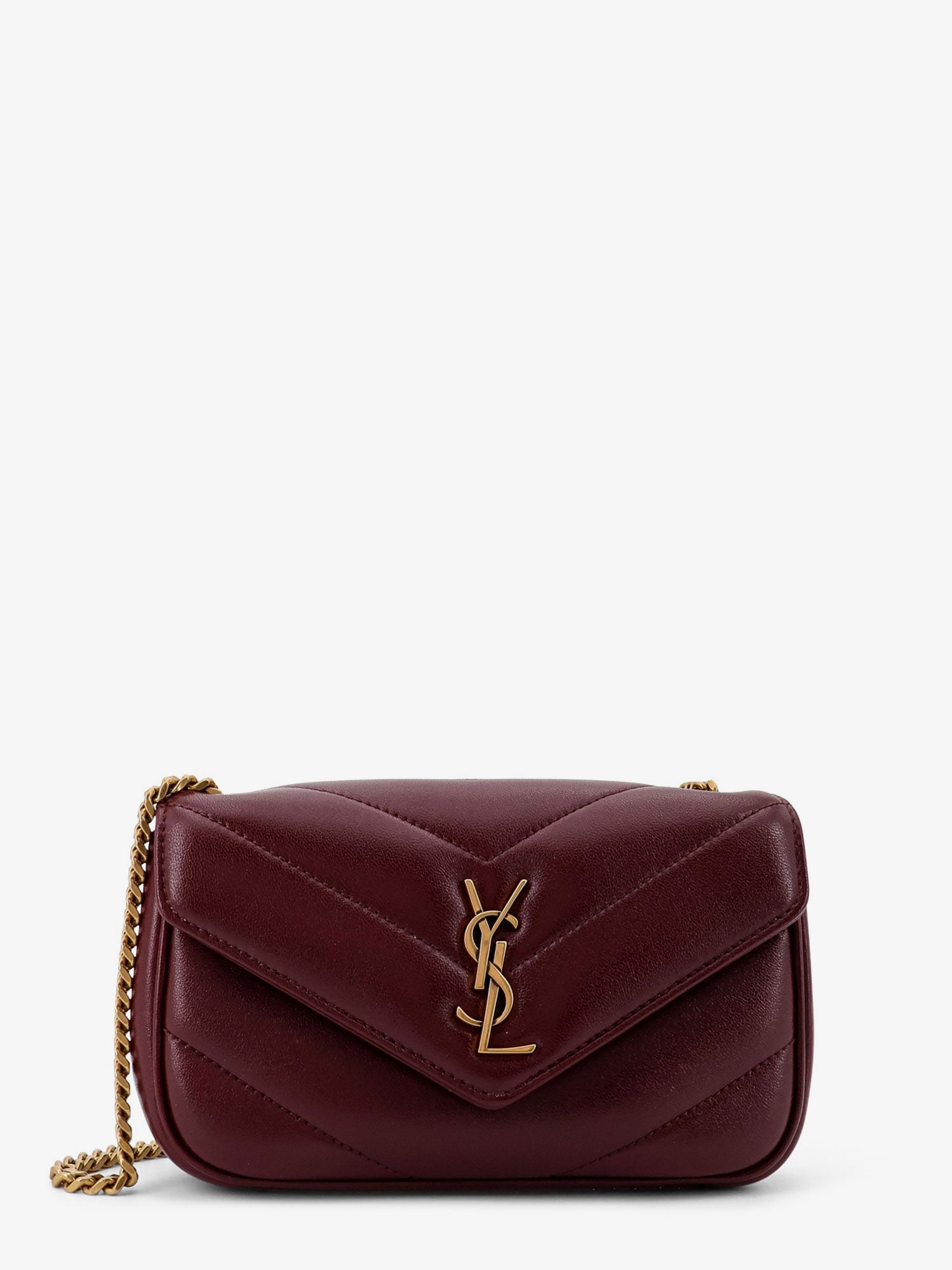 Saint Laurent Loulou Mini Crossbody Bag With Chevron Stitching