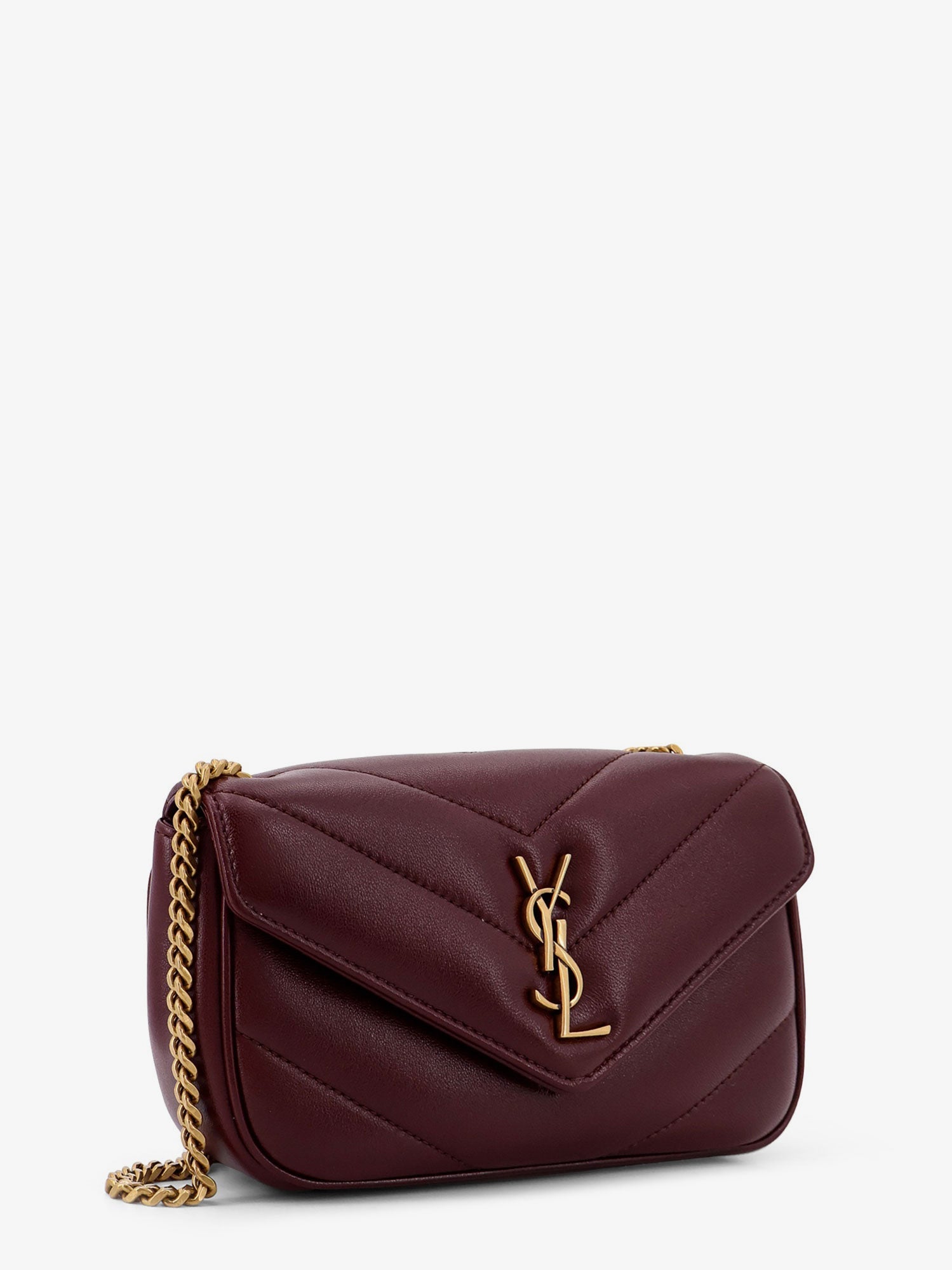 Saint Laurent Loulou Mini Crossbody Bag With Chevron Stitching