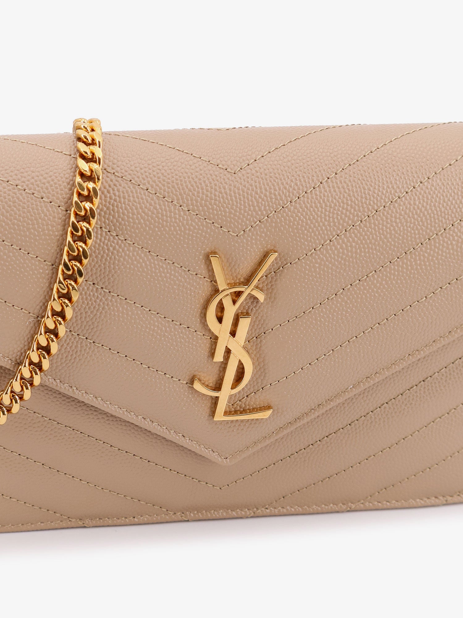 Saint Laurent Leather Shoulder Bag With Metal Cassandre Logo