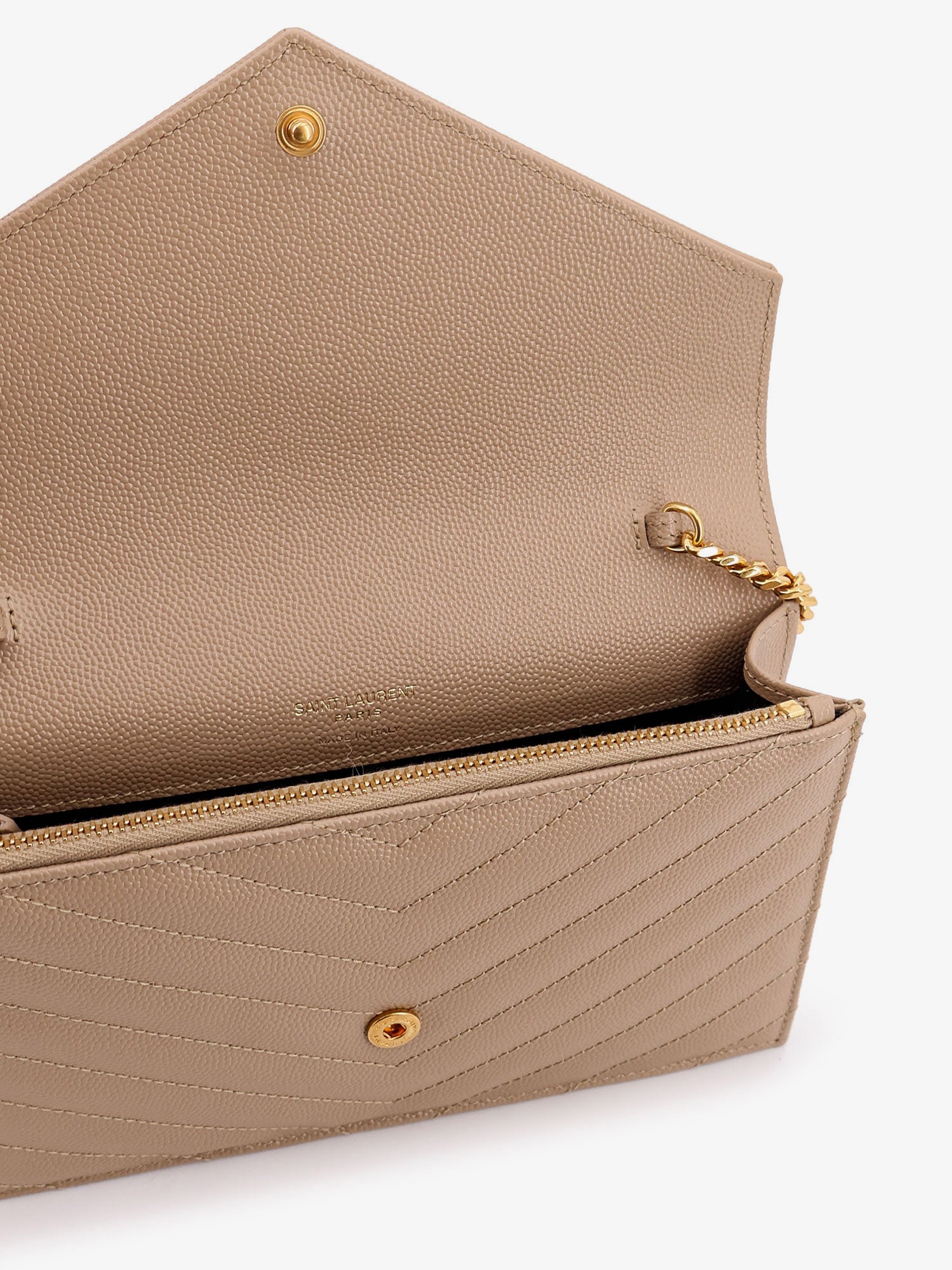 Saint Laurent Leather Shoulder Bag With Metal Cassandre Logo