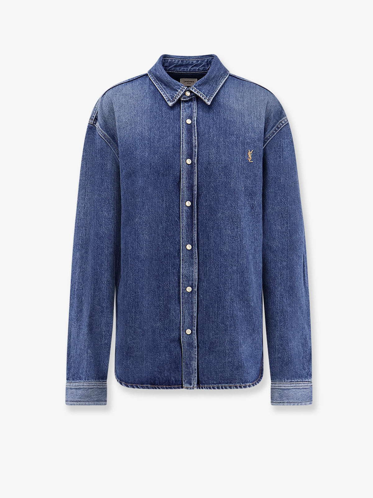 Saint Laurent Horizon Blue Cassandre Denim Shirt