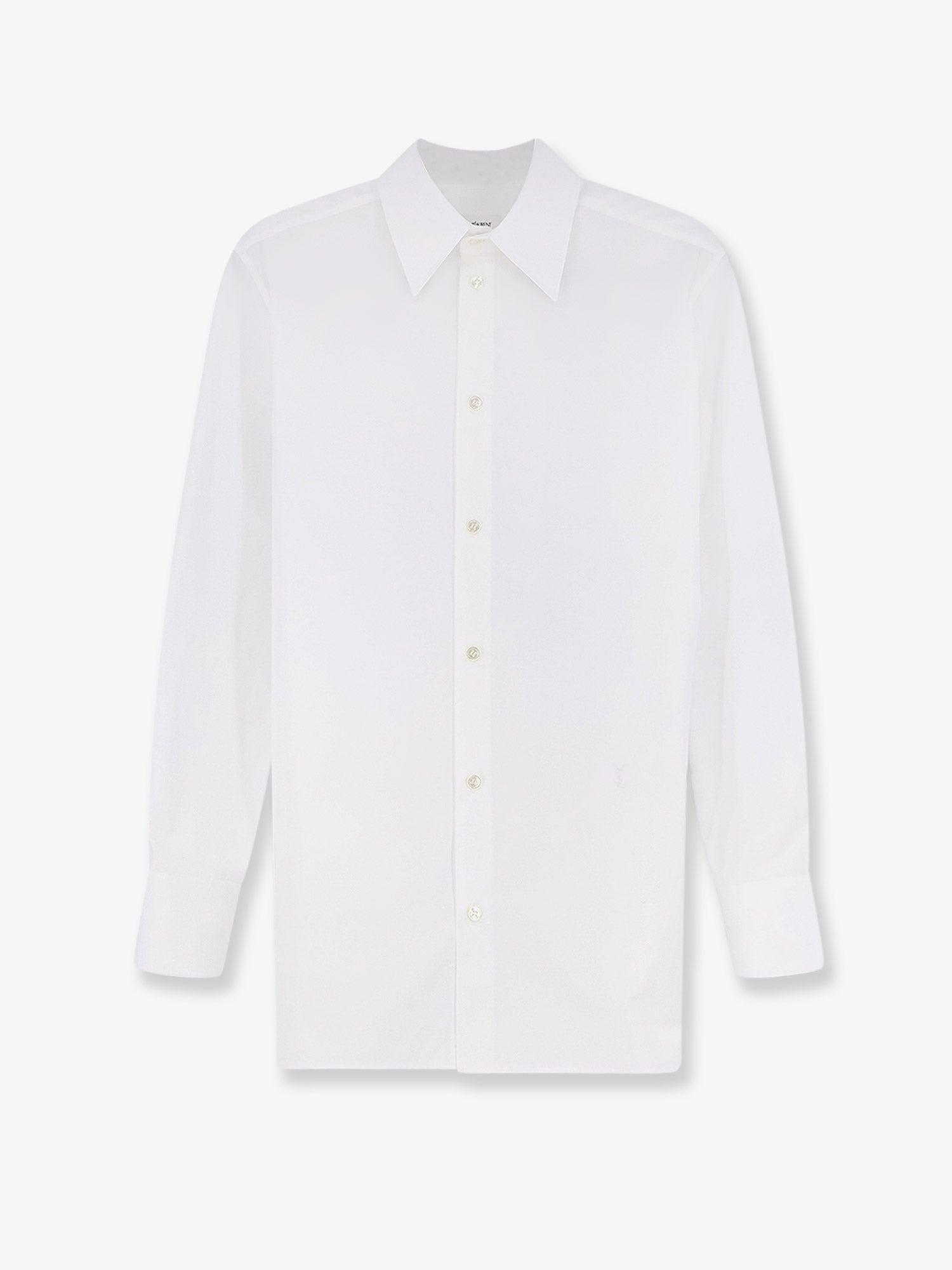 Saint Laurent Cotton Shirt With Cassandre Embroidery