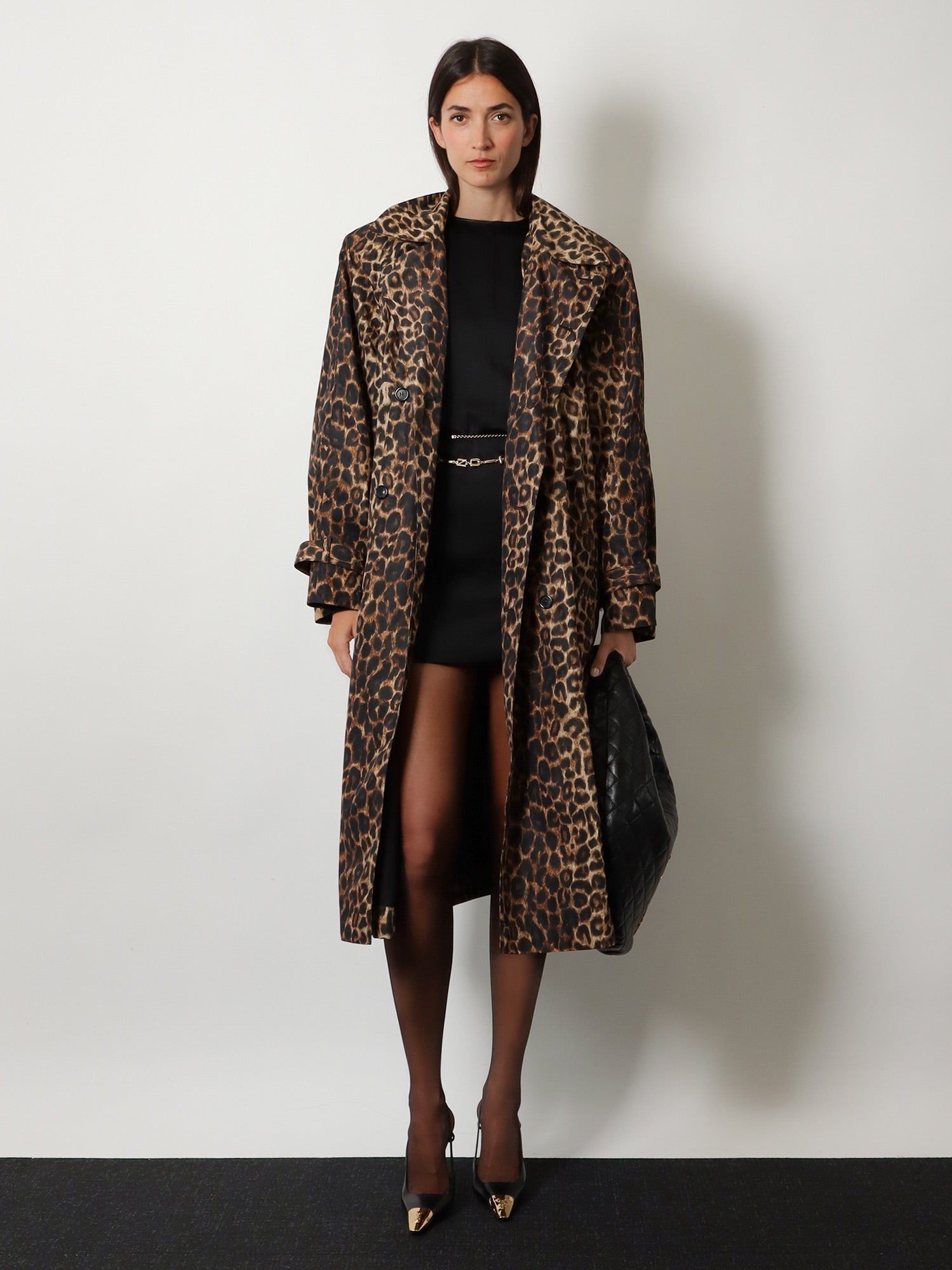 Saint Laurent Nylon Trench With Animal Print
