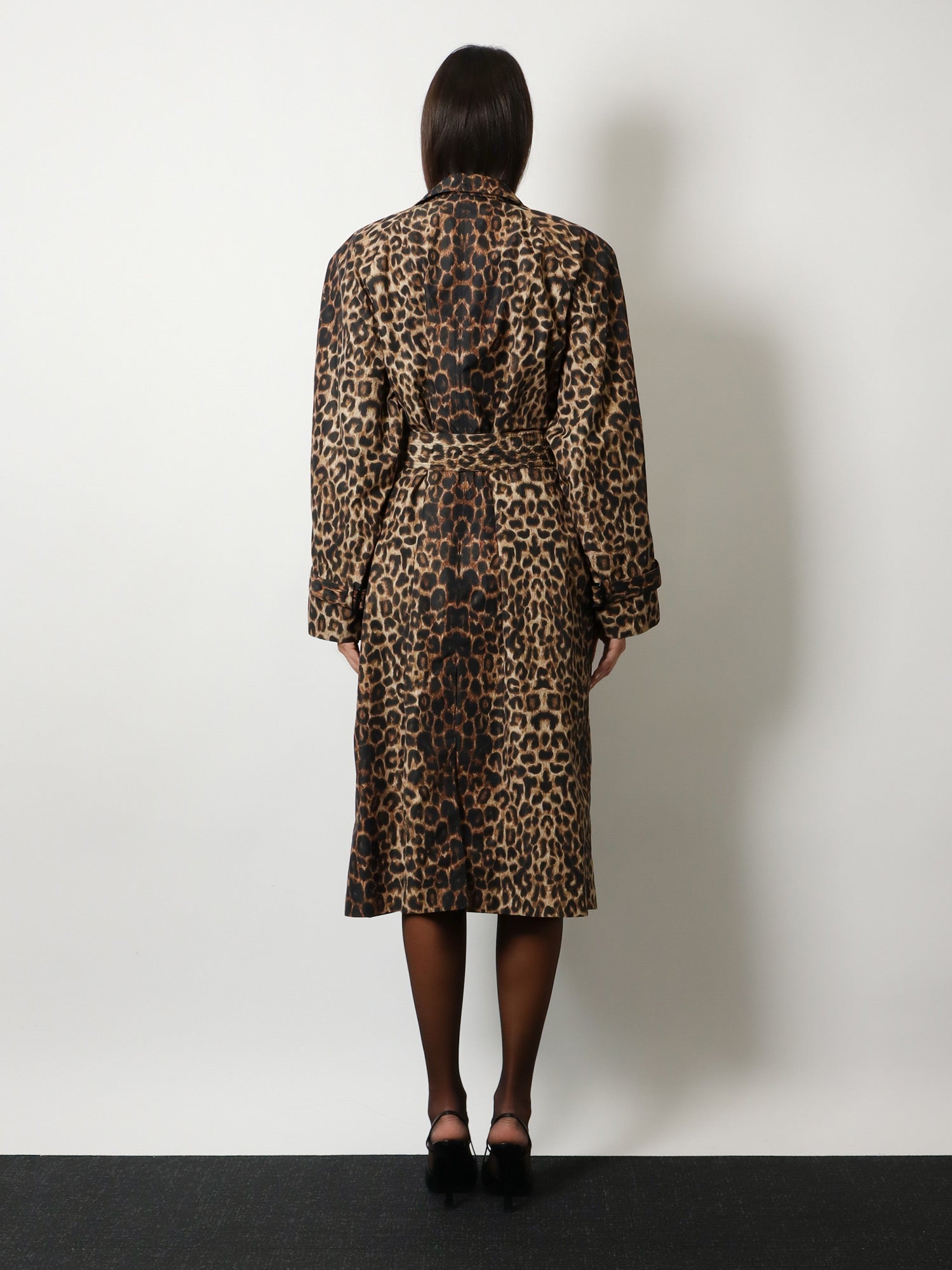 Saint Laurent Nylon Trench With Animal Print
