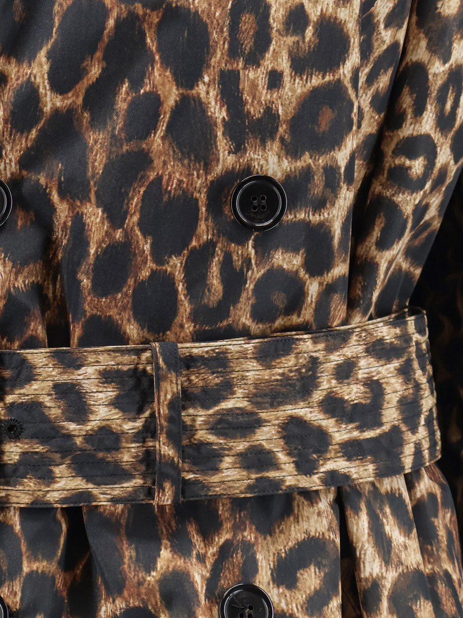 Saint Laurent Nylon Trench With Animal Print