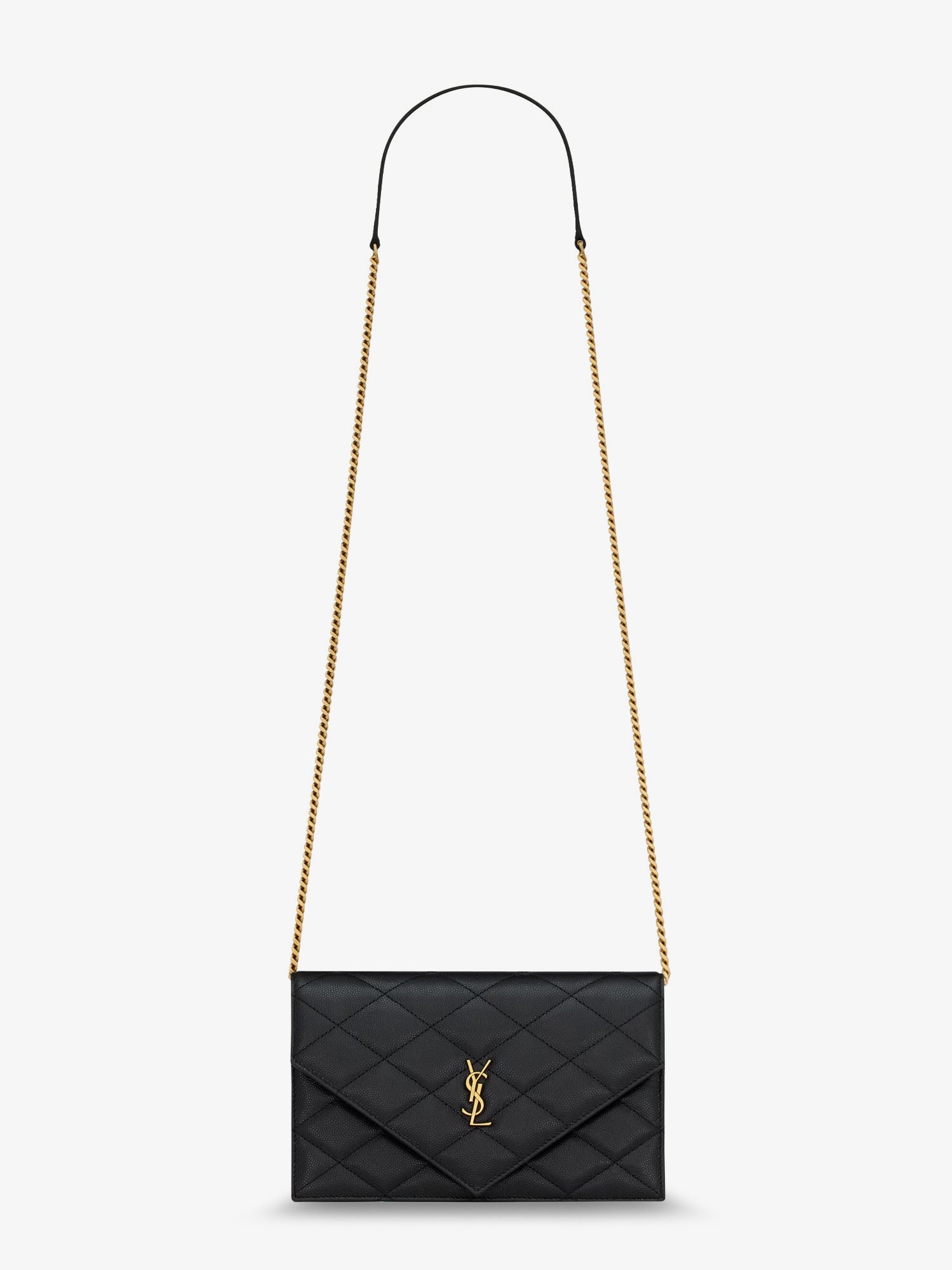 Saint Laurent Paris Leather Crossbody Bag With Metal Cassandre Logo