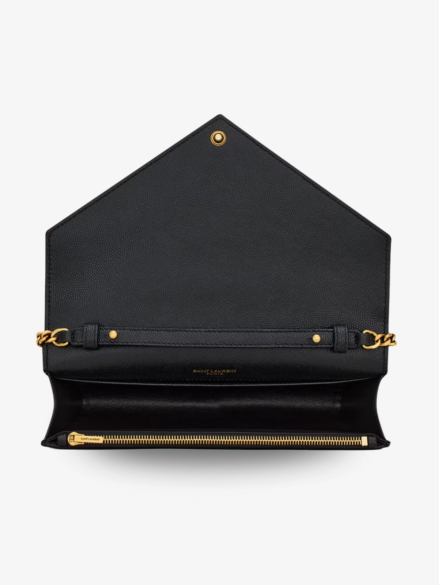 Saint Laurent Paris Leather Crossbody Bag With Metal Cassandre Logo