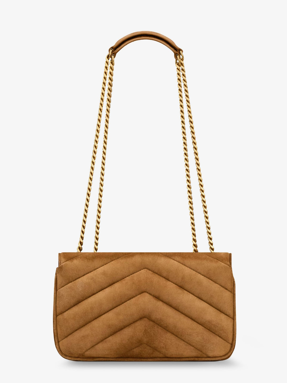 Saint Laurent Loulou Leather Shoulder Bag With Metal Cassandre Logo