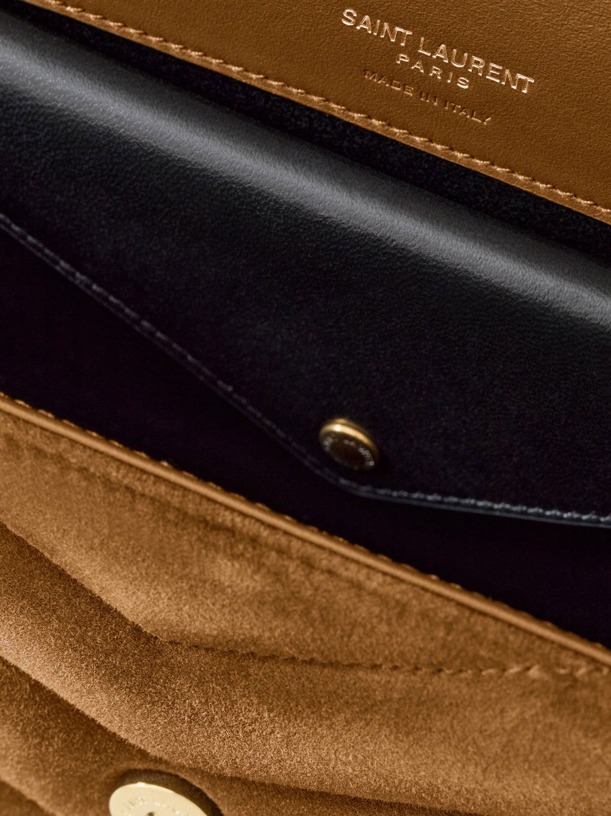 Saint Laurent Loulou Leather Shoulder Bag With Metal Cassandre Logo