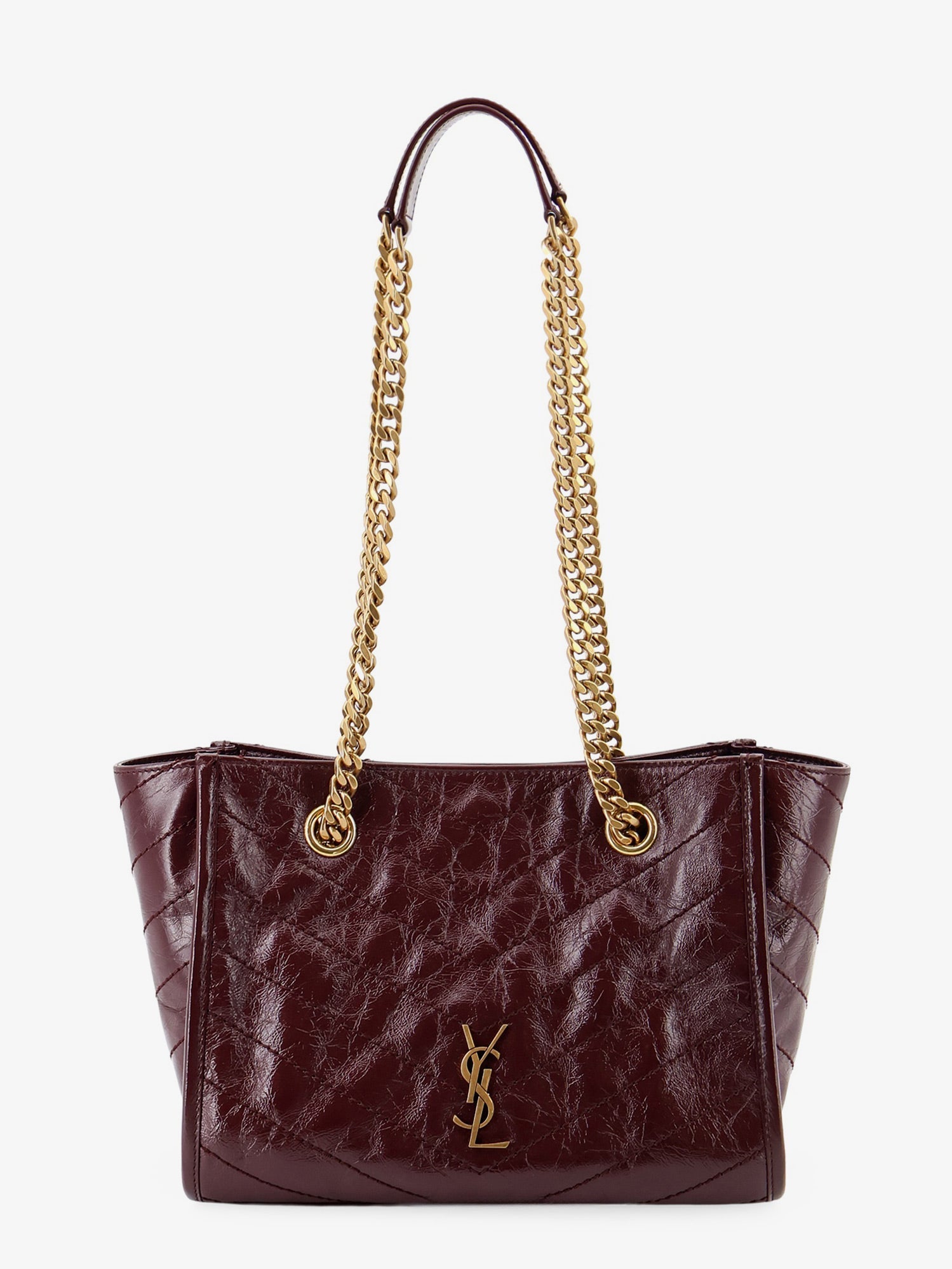 Saint Laurent Niki Vintage-effect Leather Shopping Bag