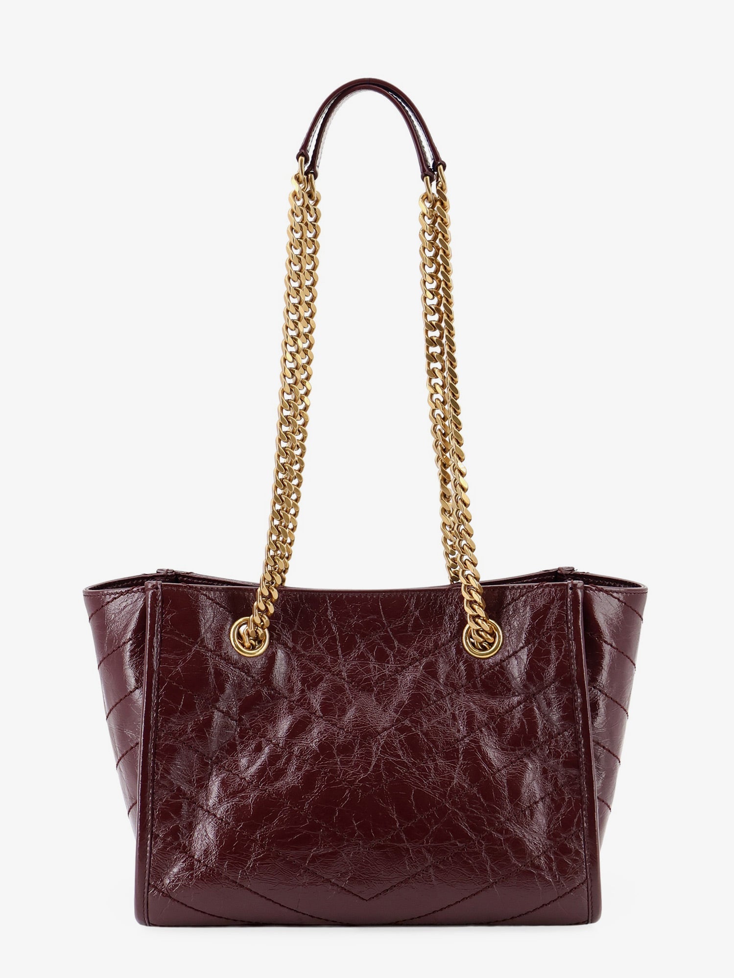 Saint Laurent Niki Vintage-effect Leather Shopping Bag