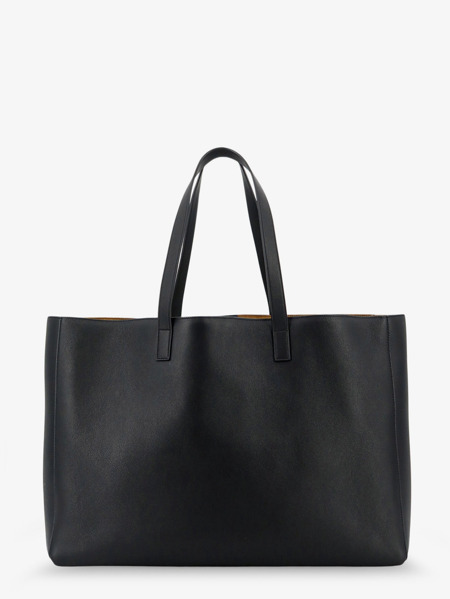 Saint Laurent Leather Shopping Bag With Front Logo