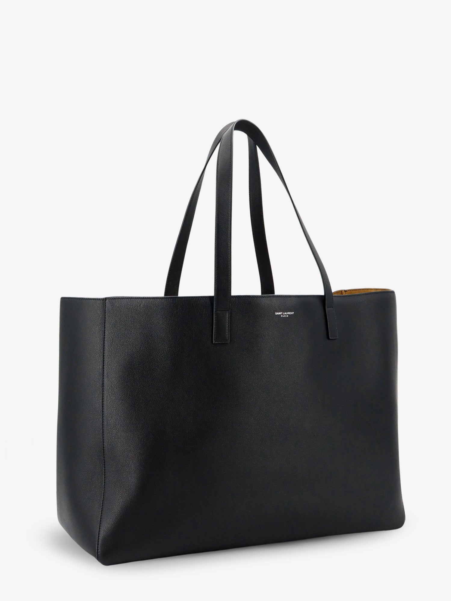 Saint Laurent Leather Shopping Bag With Front Logo